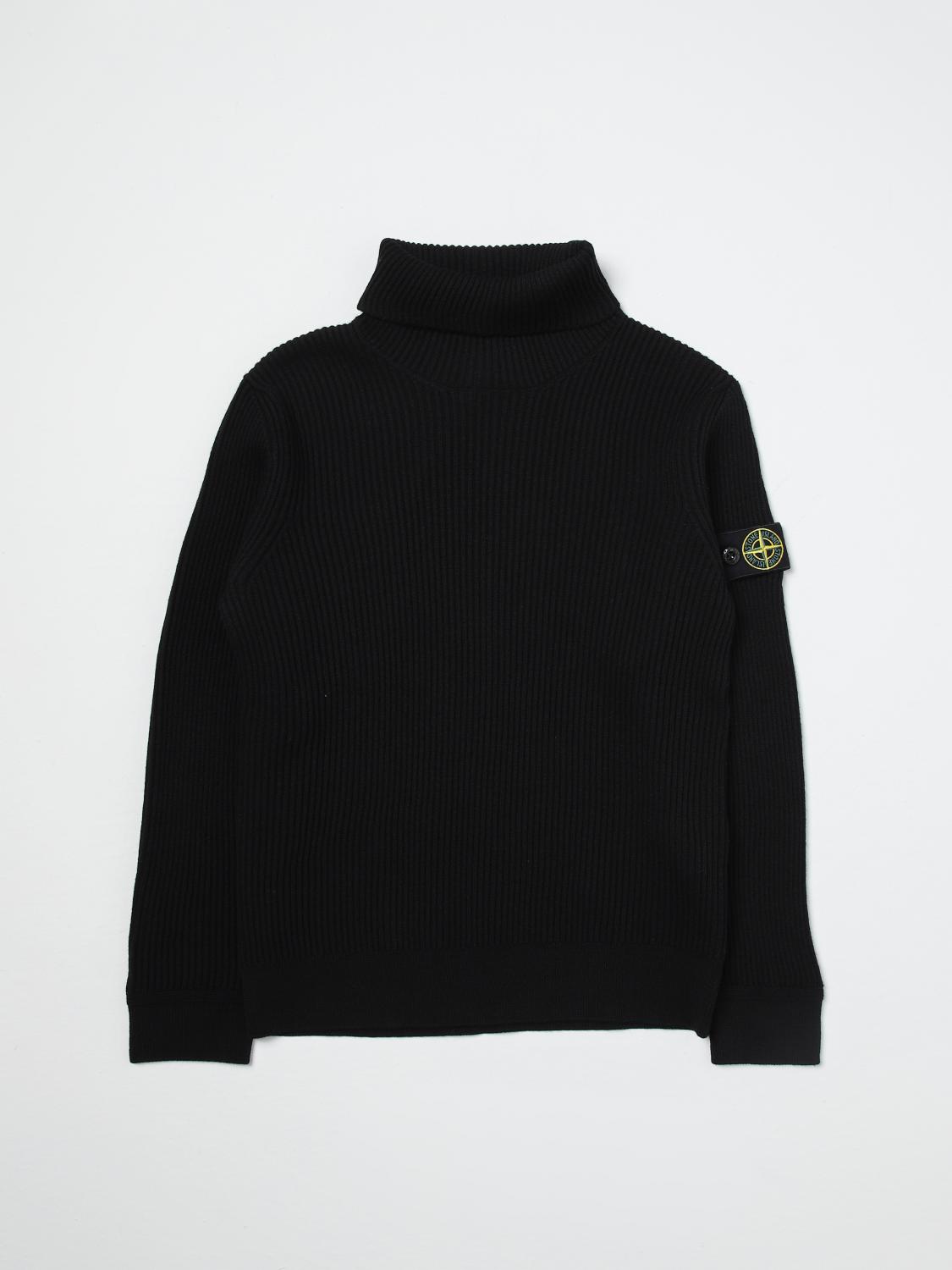 Shop Stone Island Junior Sweater  Kids Color Black In 黑色