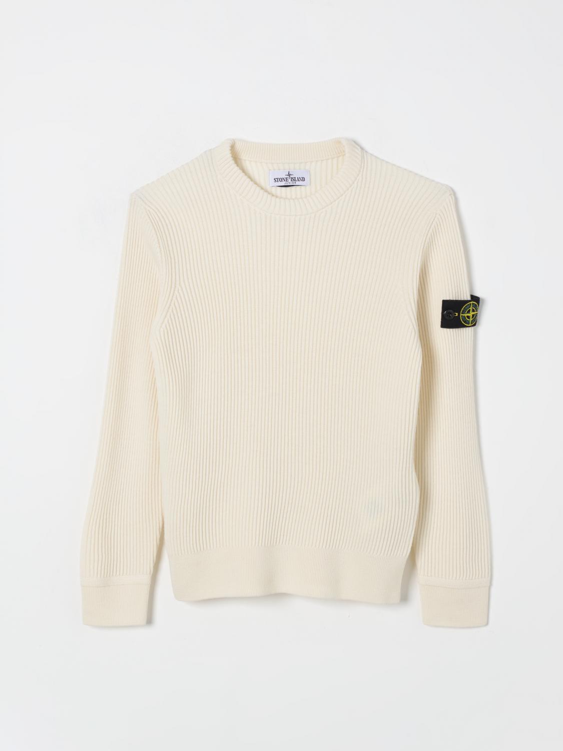 Shop Stone Island Junior Sweater  Kids Color White In 白色