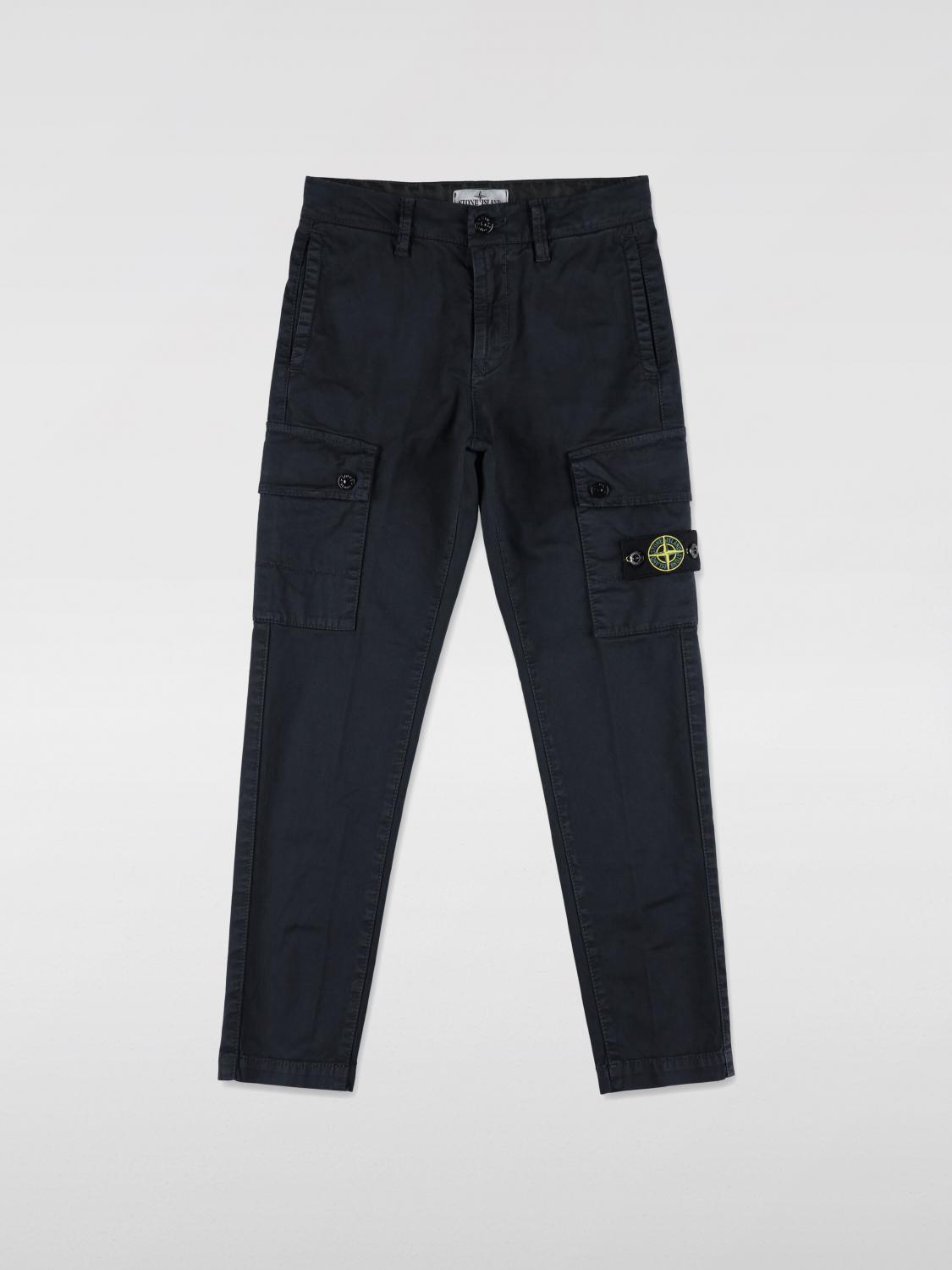 Stone Island Pants Junior Kids Color Navy In Blau