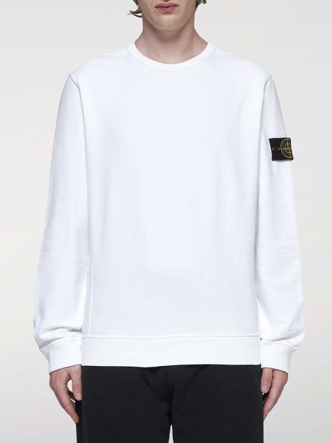 Shop Stone Island Sweatshirt  Men Color White In Weiss