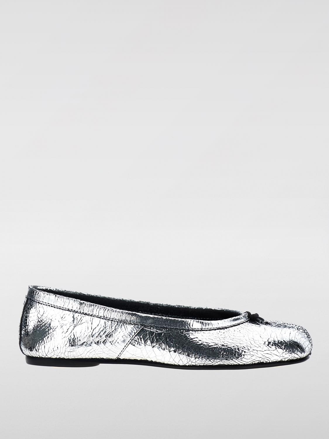 Shop Maison Margiela Ballet Flats Woman Color Silver In Silber
