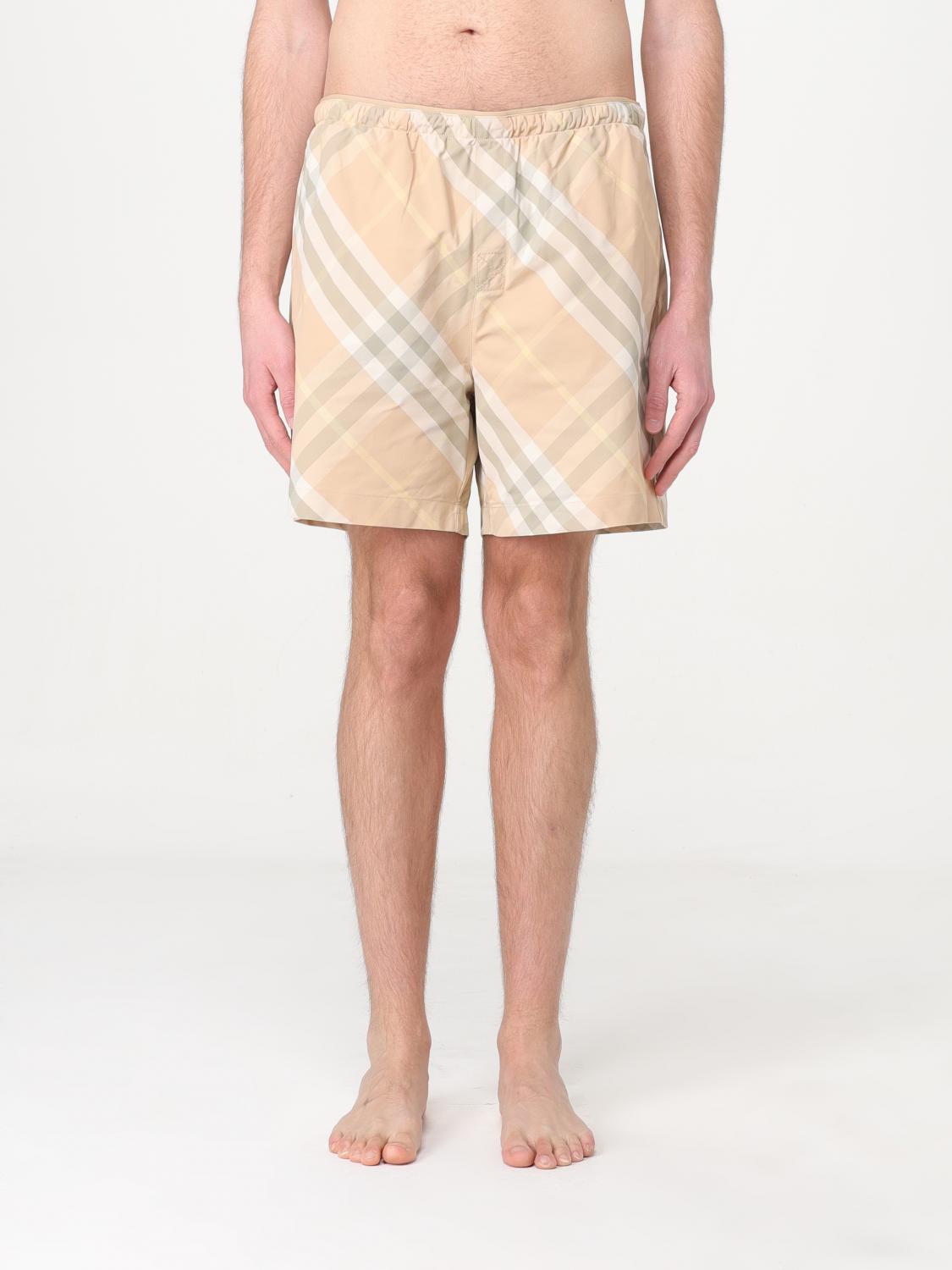 Shop Burberry Swimsuit  Men Color Blush Pink In Puder