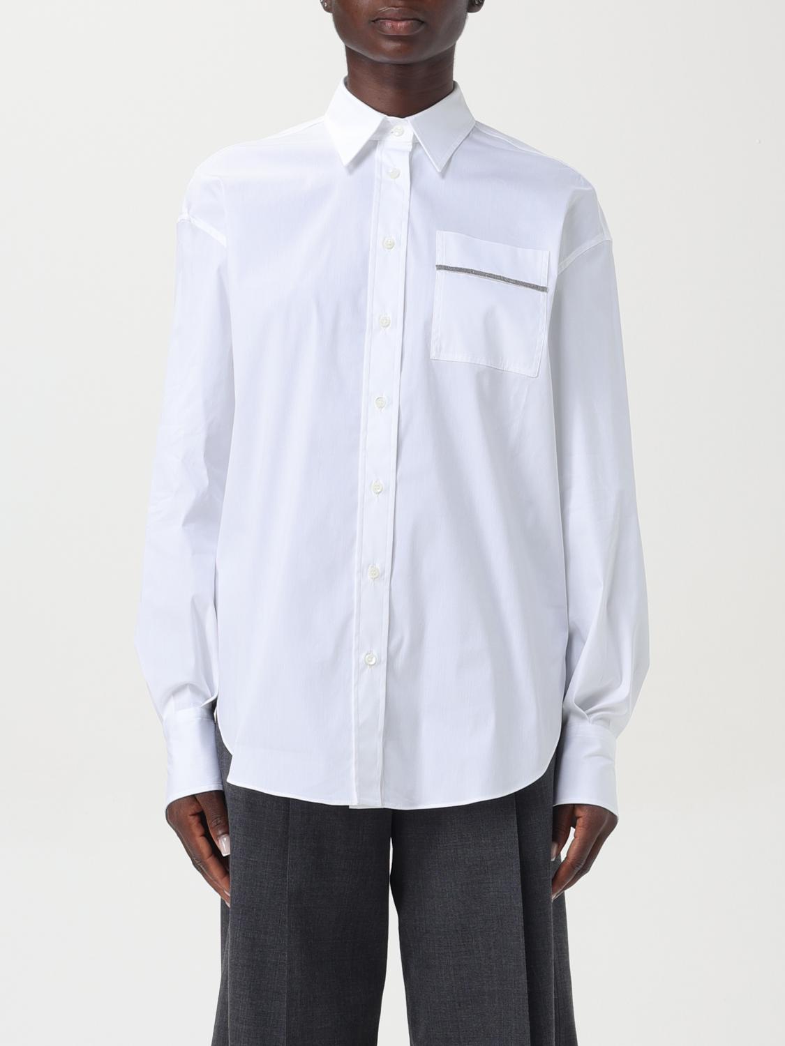 Shop Brunello Cucinelli Shirt  Woman Color White In Weiss