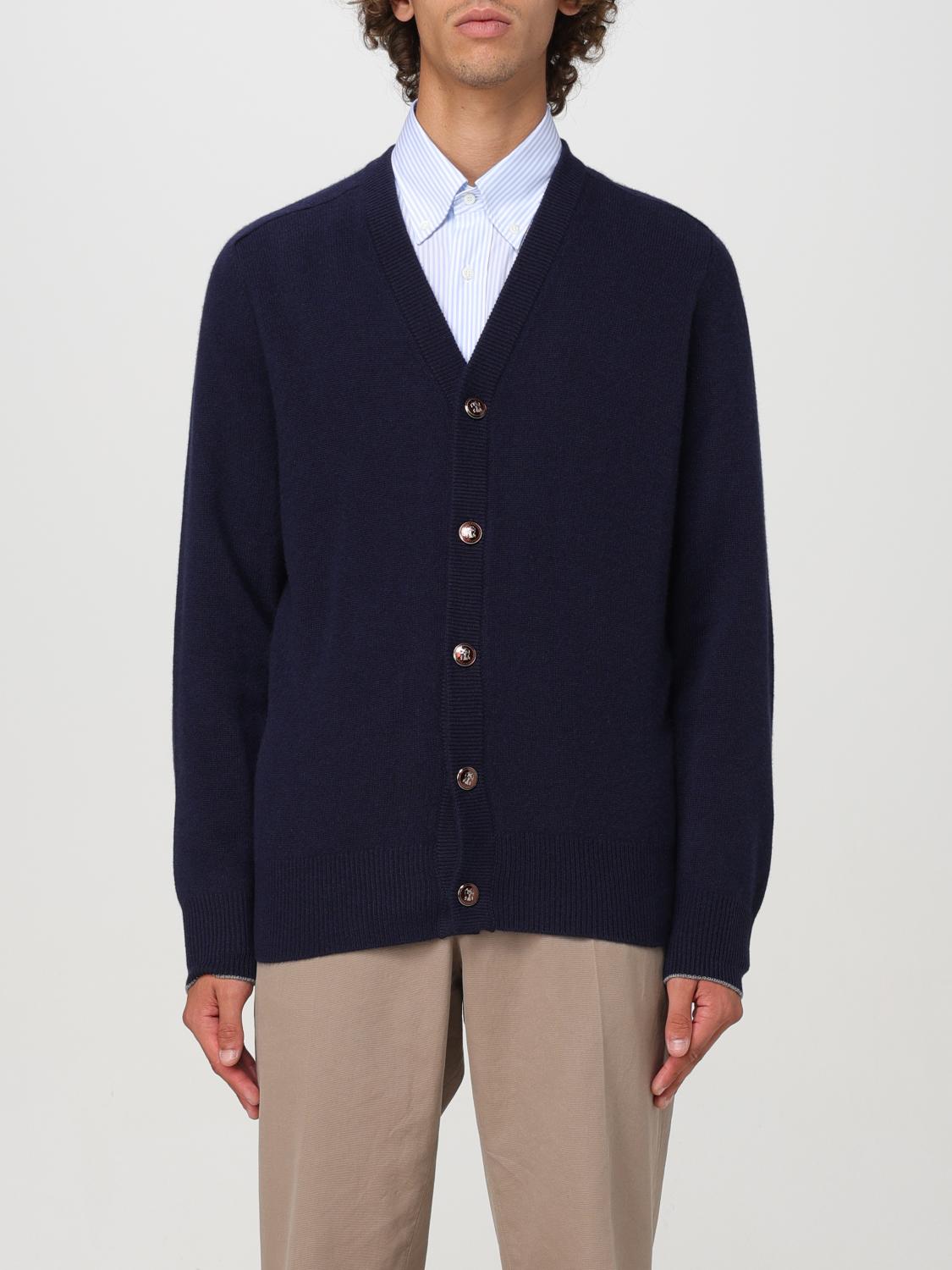 Shop Brunello Cucinelli Cardigan  Men Color Navy