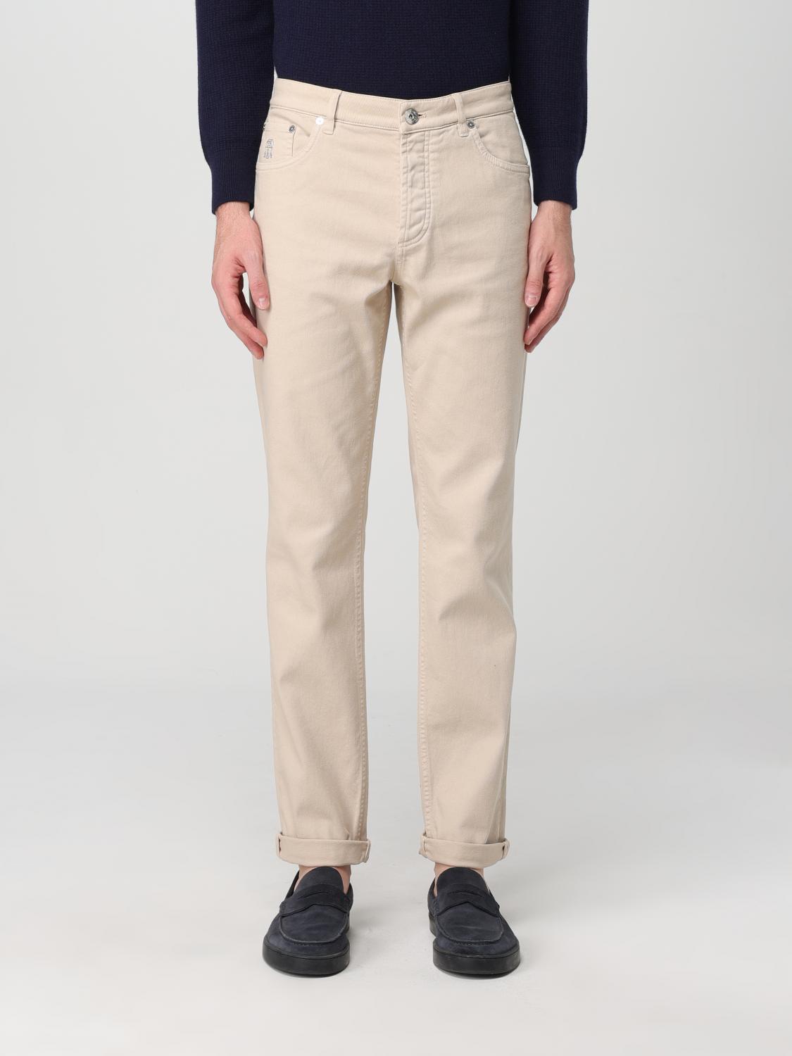 Shop Brunello Cucinelli Pants  Men Color Ecru