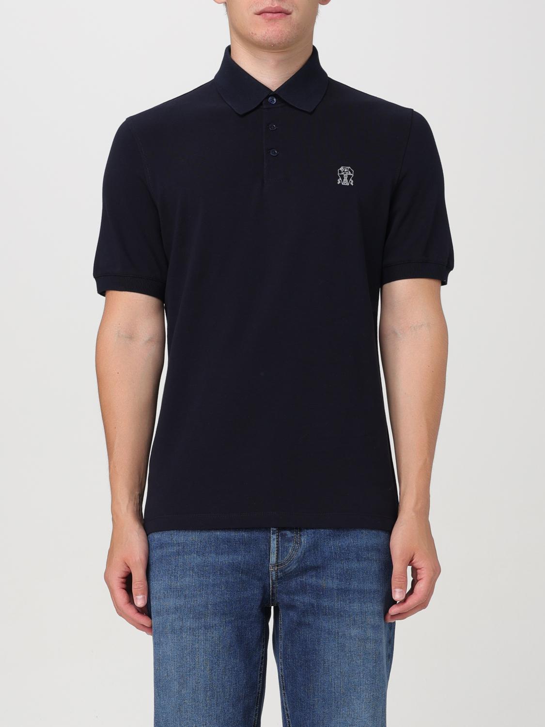 Shop Brunello Cucinelli Polo Shirt  Men Color Navy