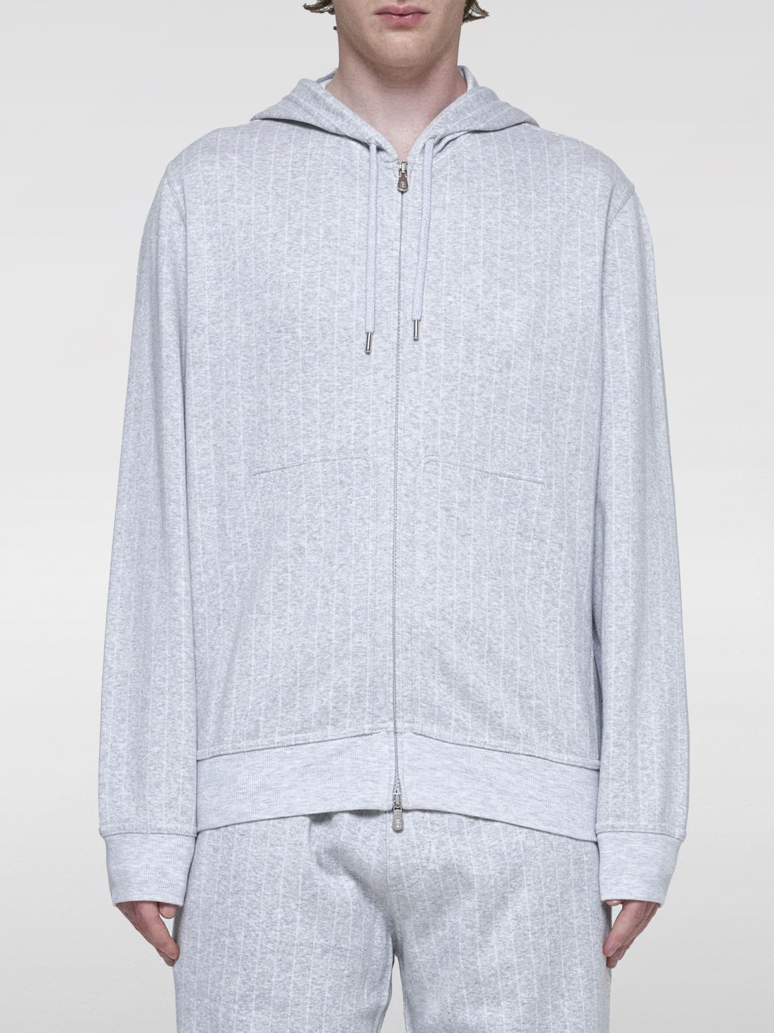 Shop Brunello Cucinelli Sweatshirt  Men Color Grey In Grau