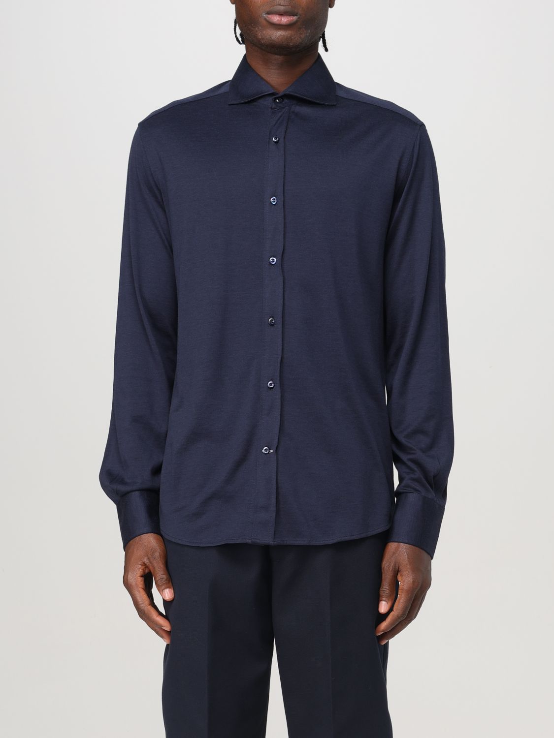 Shop Brunello Cucinelli Shirt  Men Color Blue In Blau