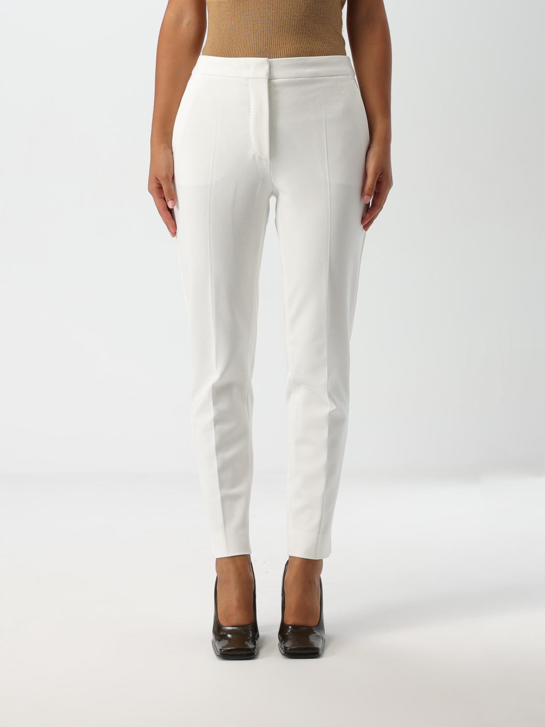 Shop Max Mara Pants  Woman Color White In Weiss