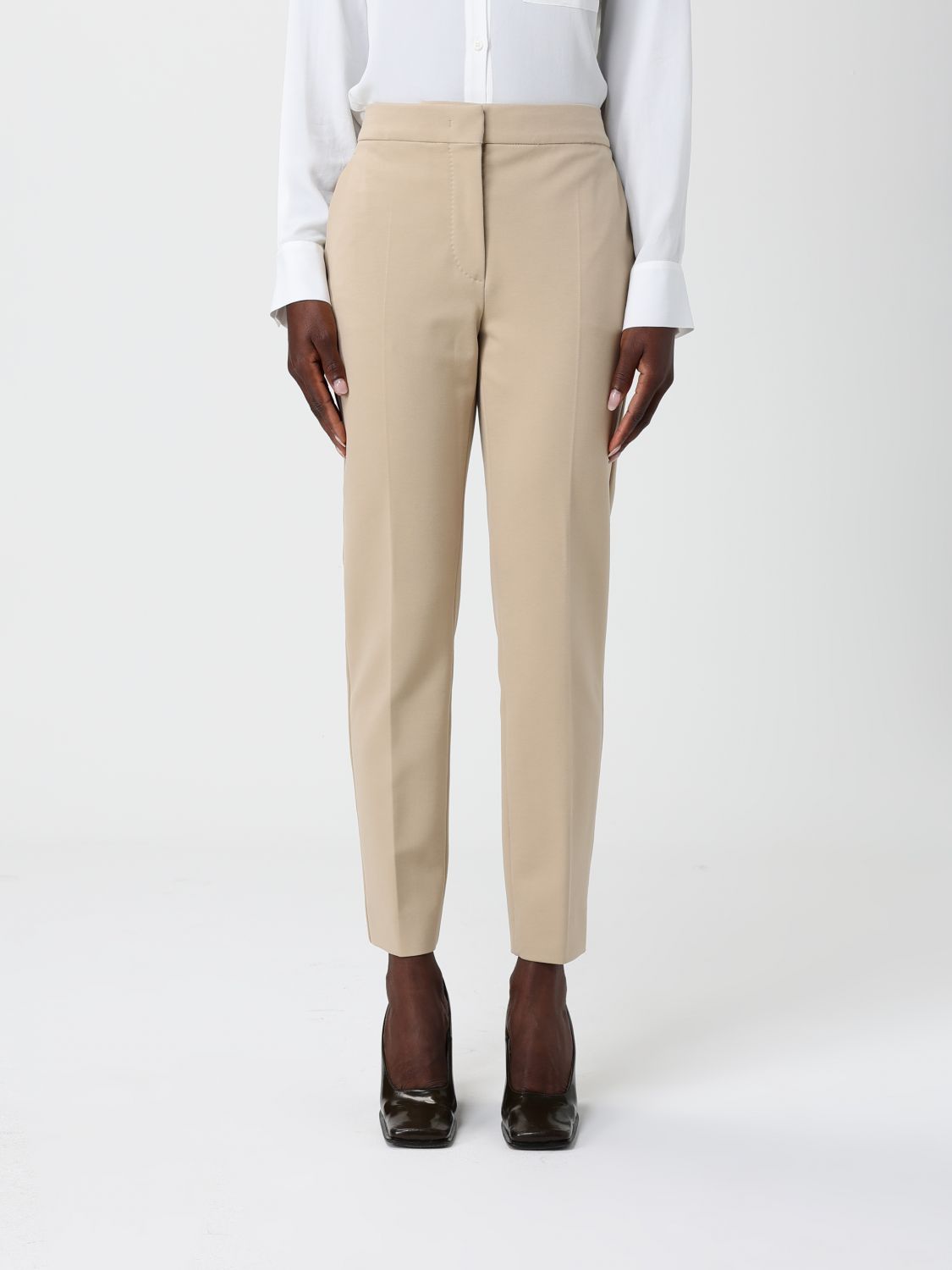 Max Mara Pants Woman Color Beige In Neutral