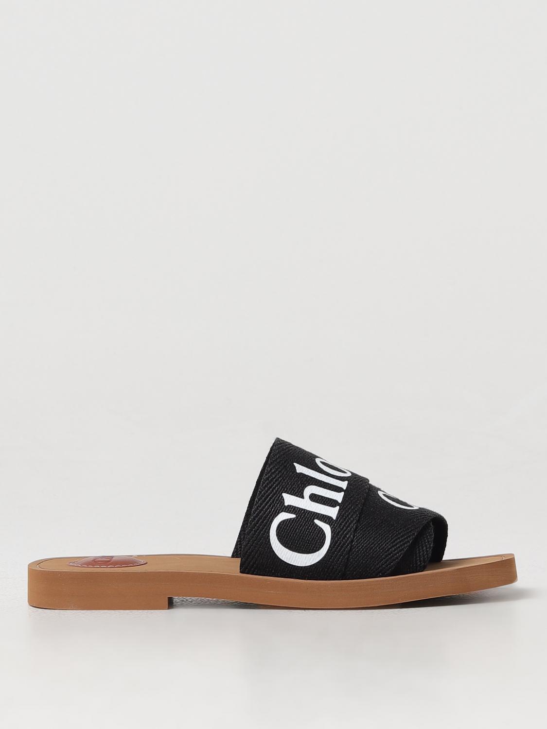 Flat Sandals CHLOÉ Woman color Black