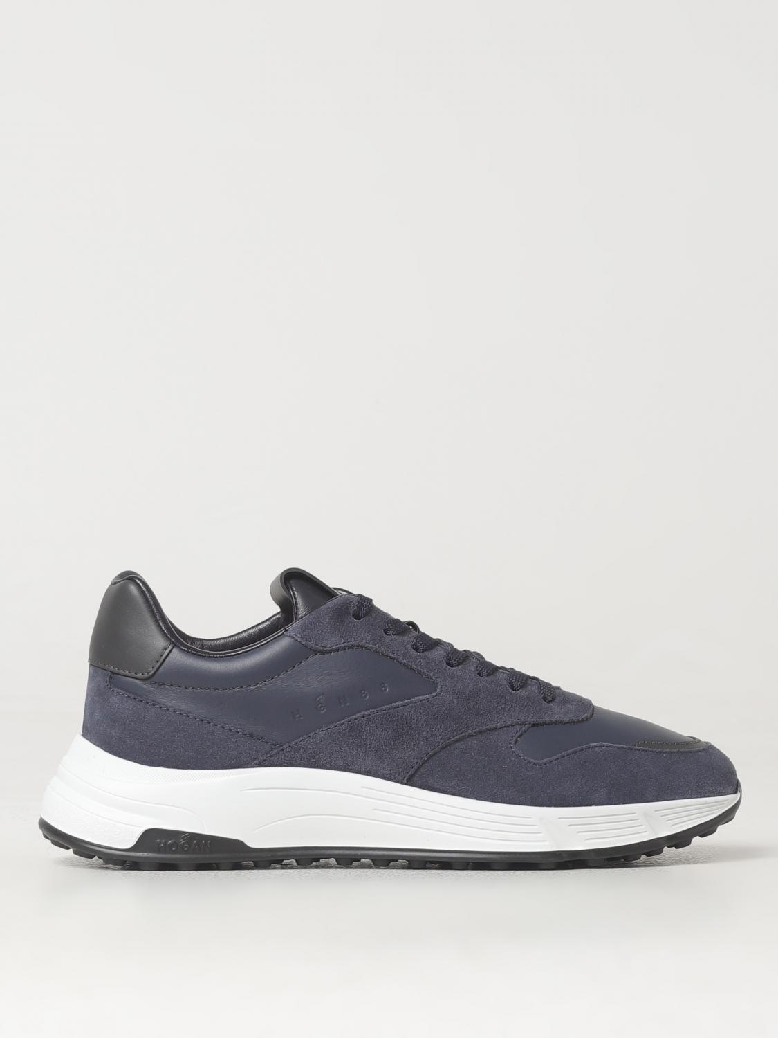 Hogan Hyperlight Leather Sneakers In Blau