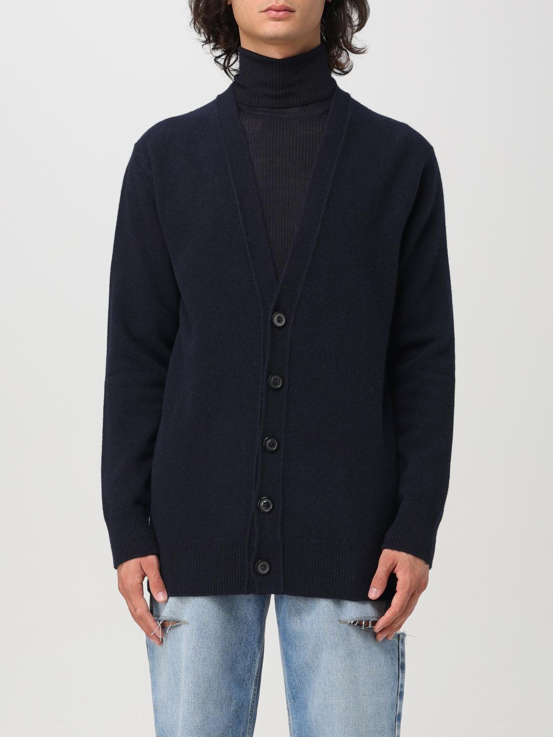 Shop Maison Margiela Cardigan  Men Color Blue