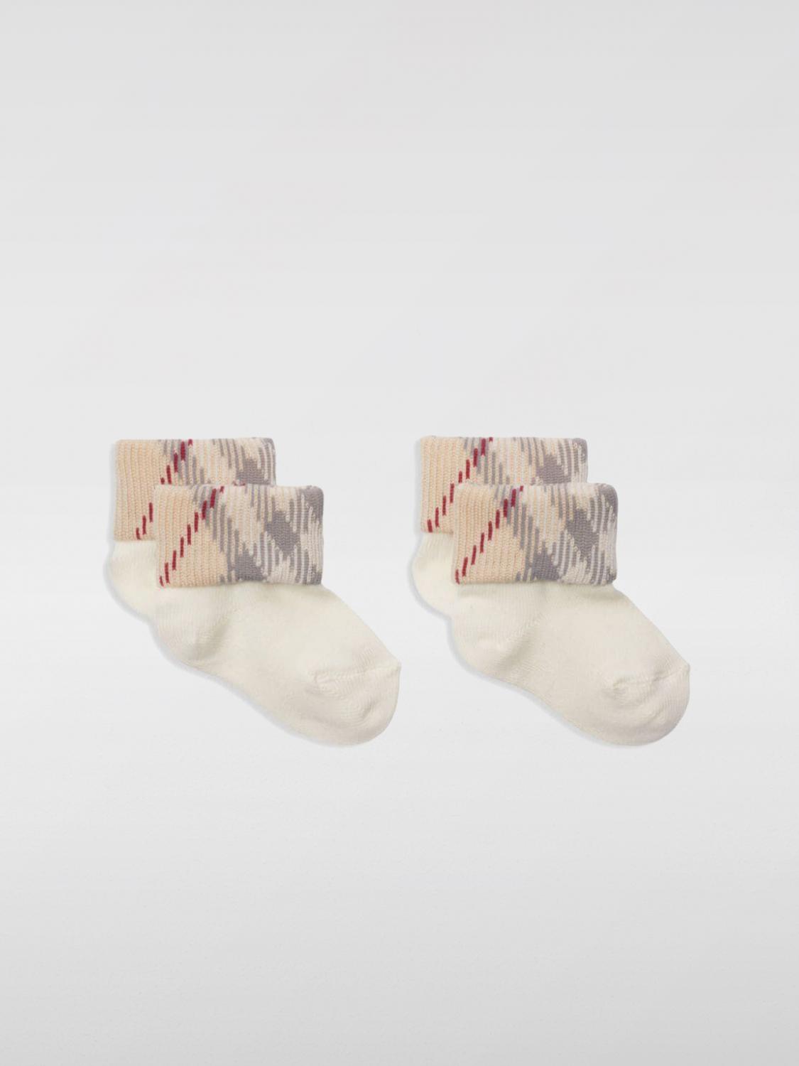 Shop Burberry Socks Baby  Kids Color White In 白色