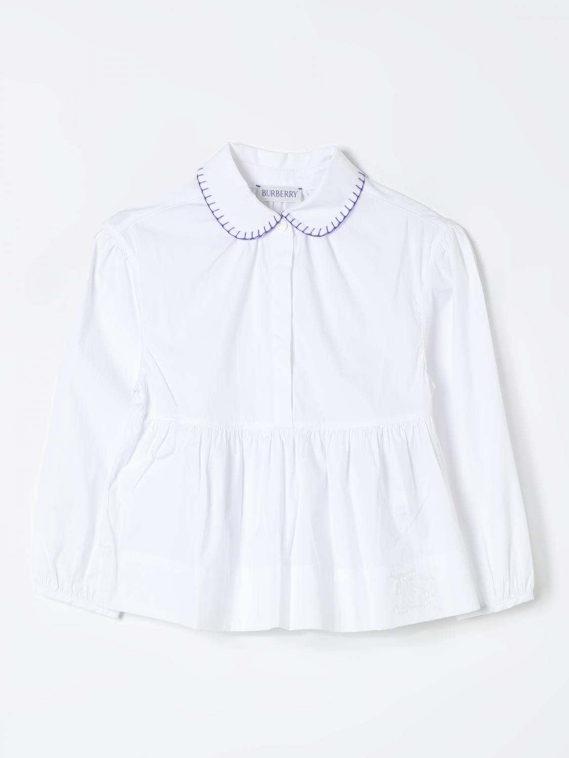 Shop Burberry Shirt  Kids Color White In Weiss