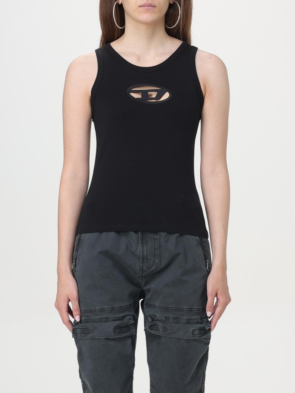 Diesel T-lynys-od Black Tank Top In Schwarz