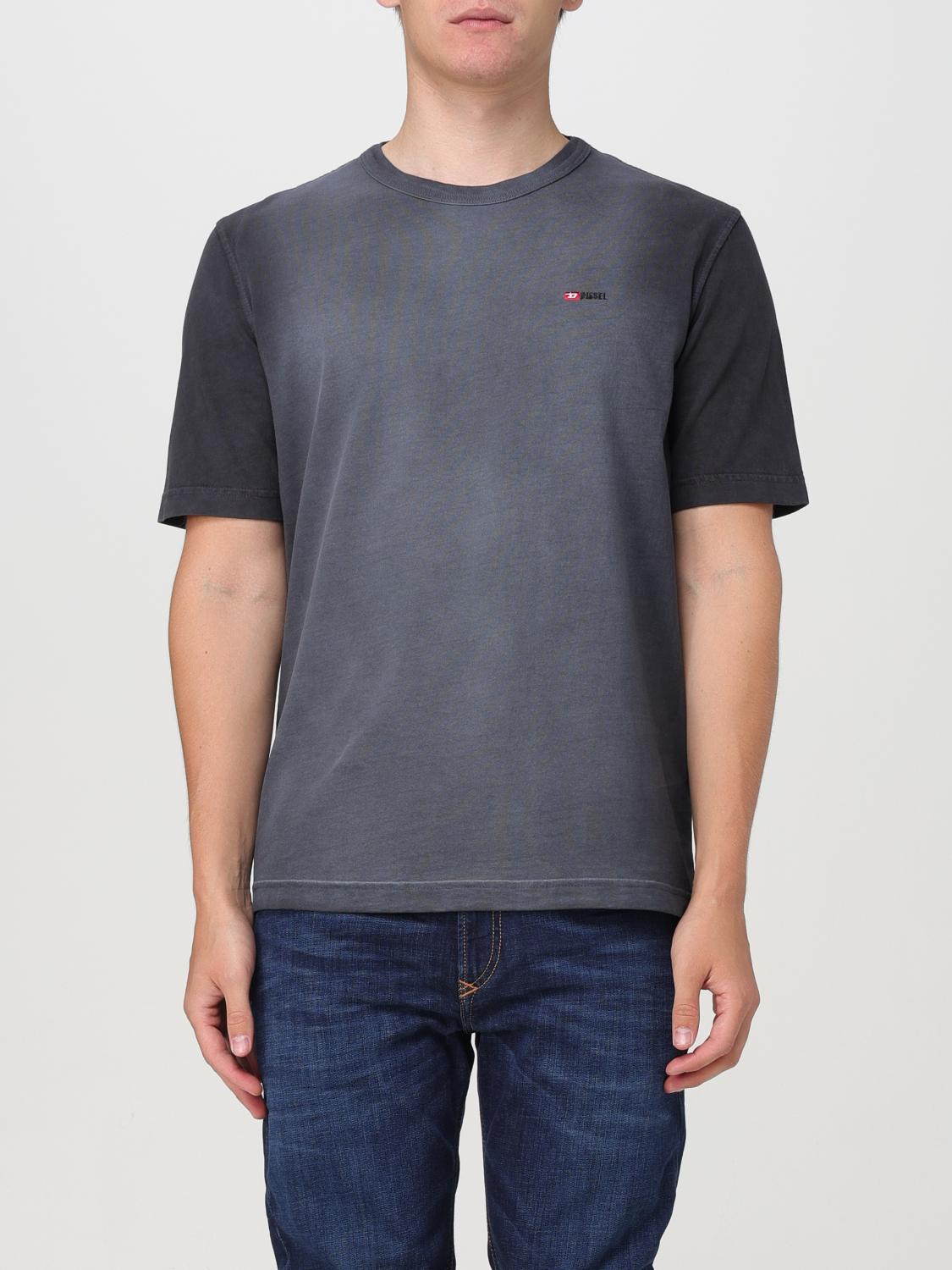 Shop Diesel T-shirt  Men Color Charcoal