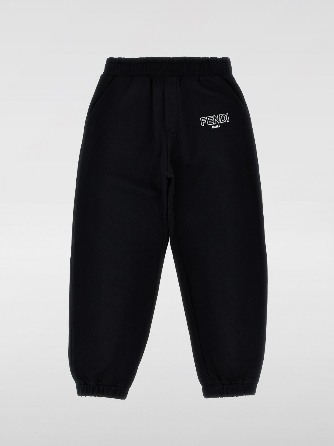 Shop Fendi Pants  Kids Color Black In Schwarz