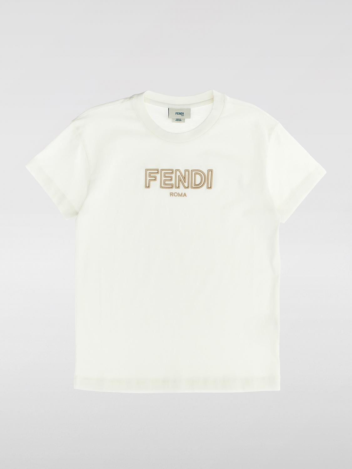 Shop Fendi T-shirt  Kids Color White In Weiss