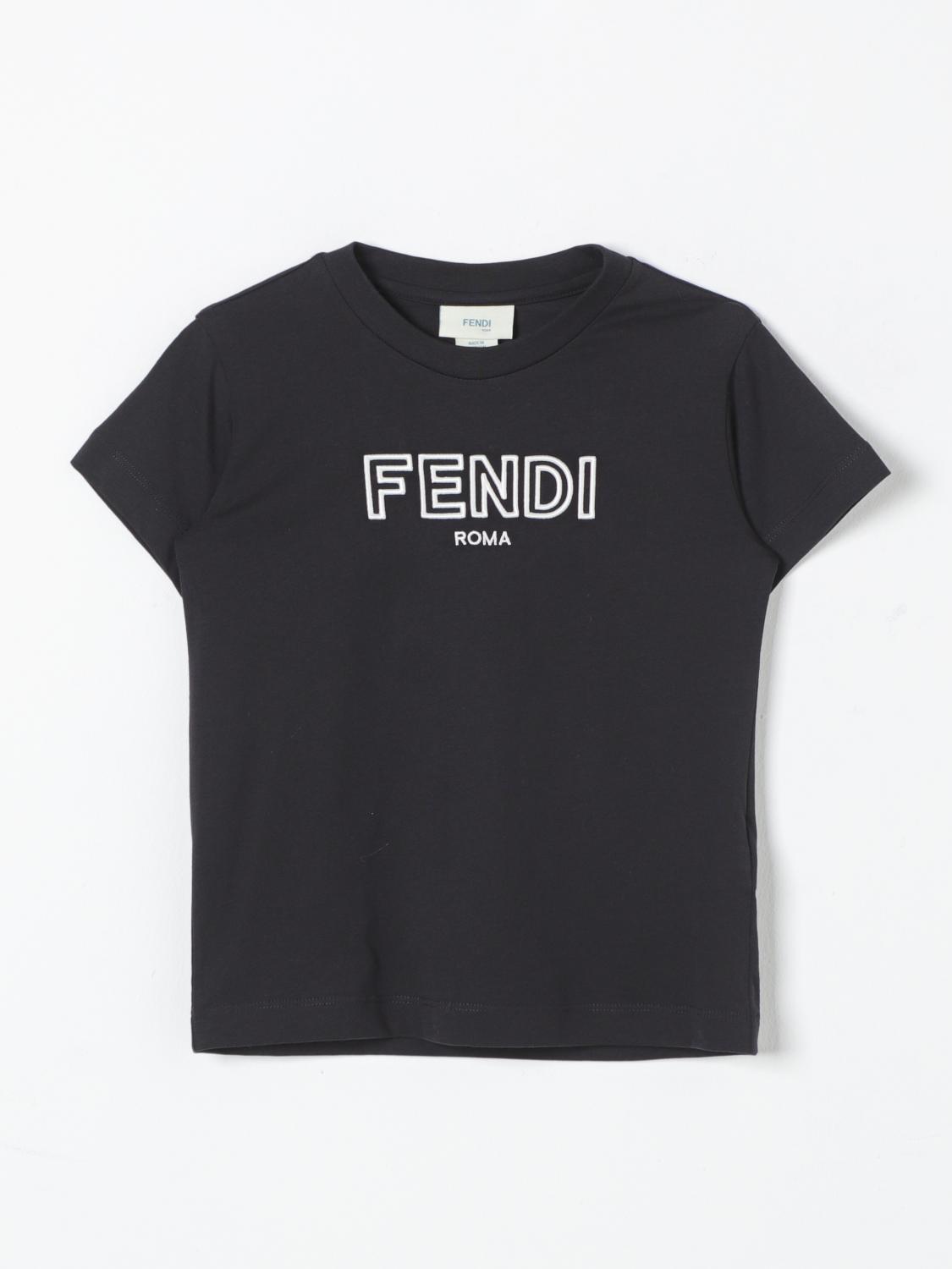 Shop Fendi T-shirt  Kids Color Black In Schwarz