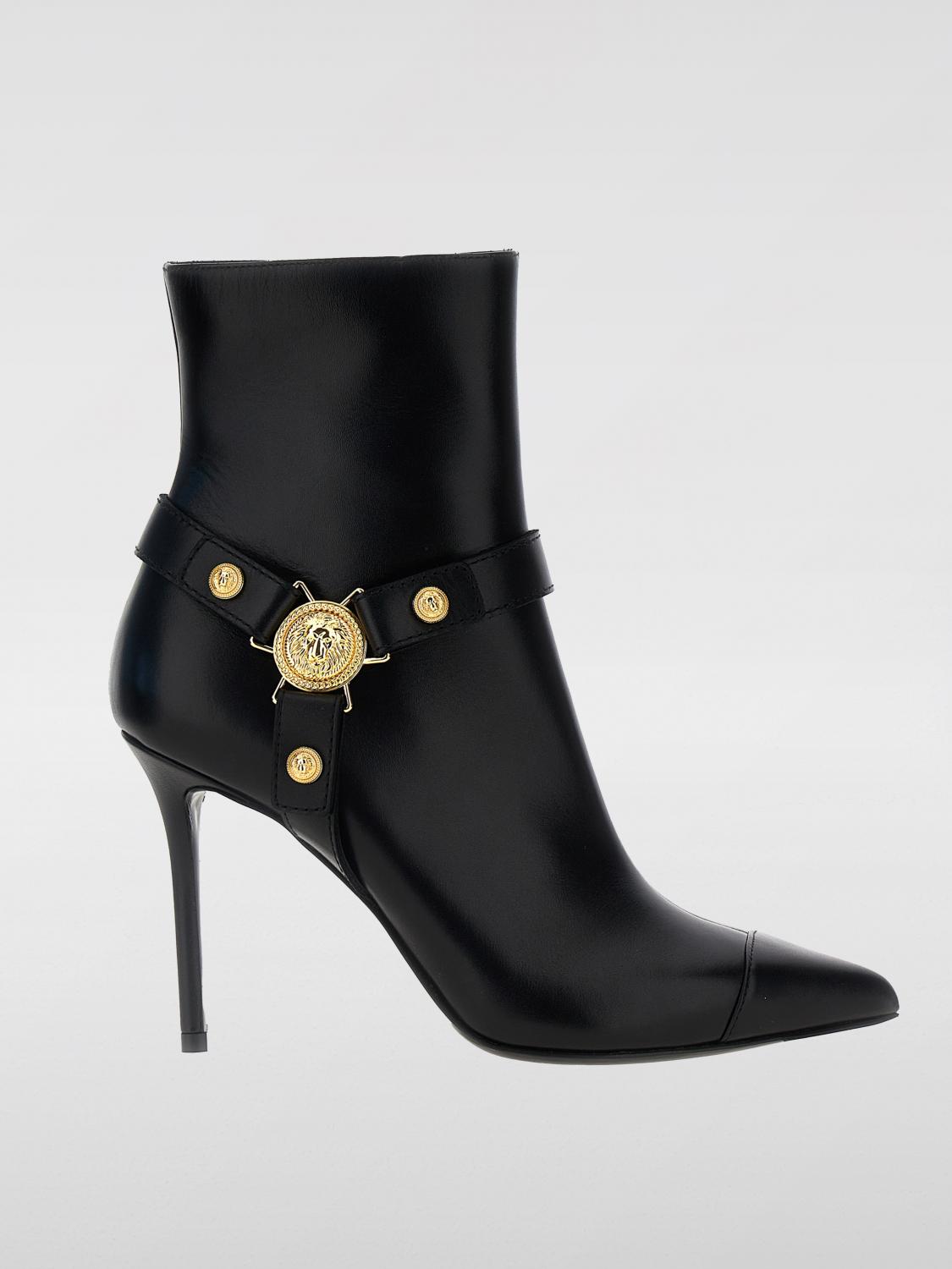 Shop Balmain Flat Ankle Boots  Woman Color Black