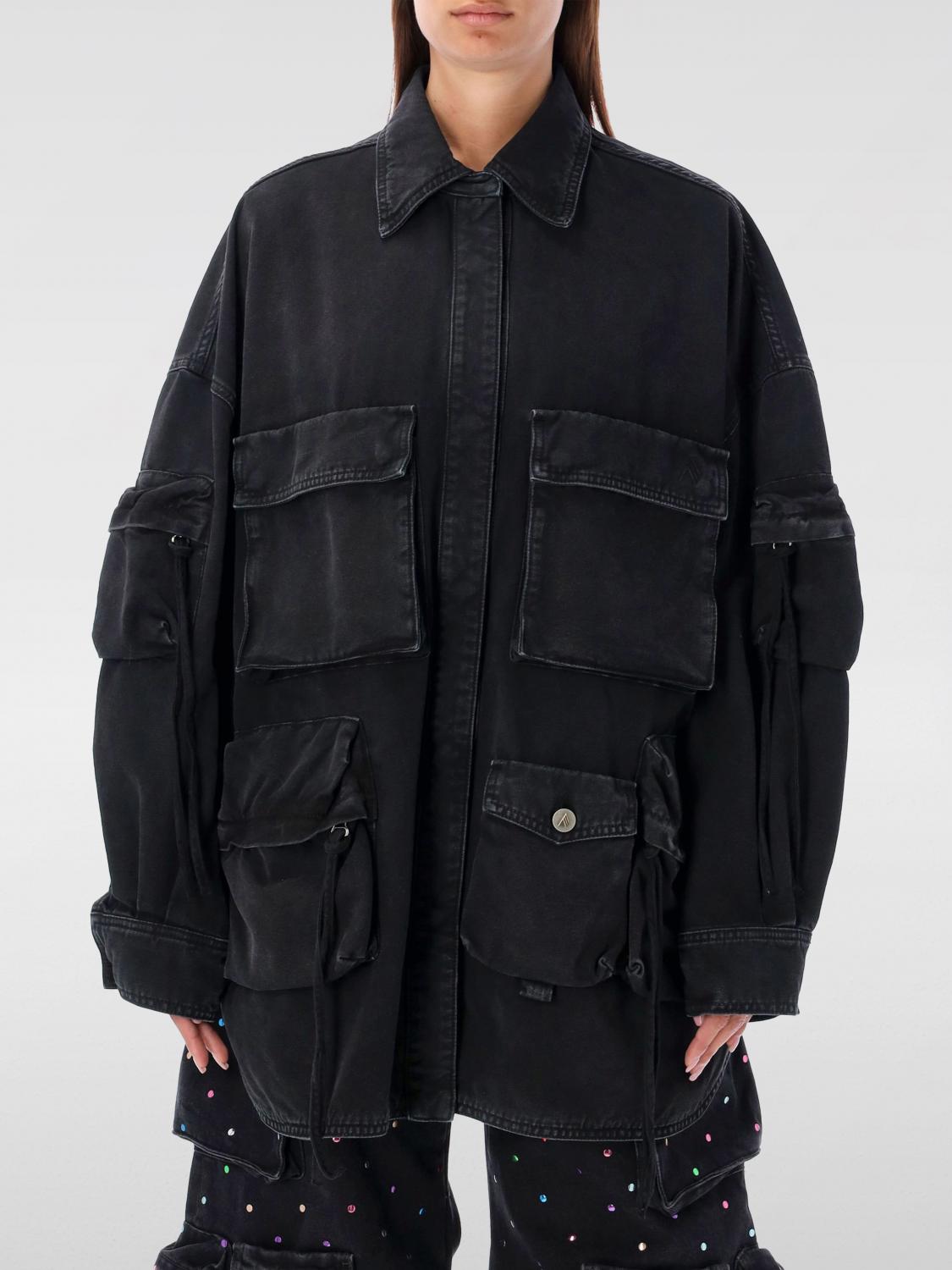 Shop Attico Jacket The Woman Color Black In Schwarz