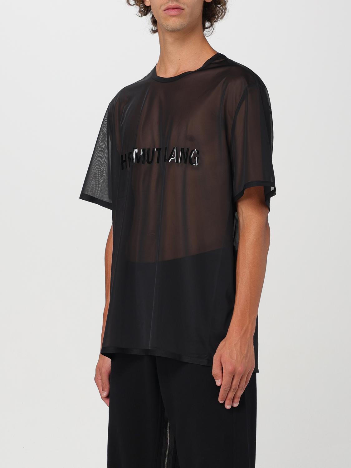 Helmut Lang Logo-print Sheer T-shirt In Schwarz