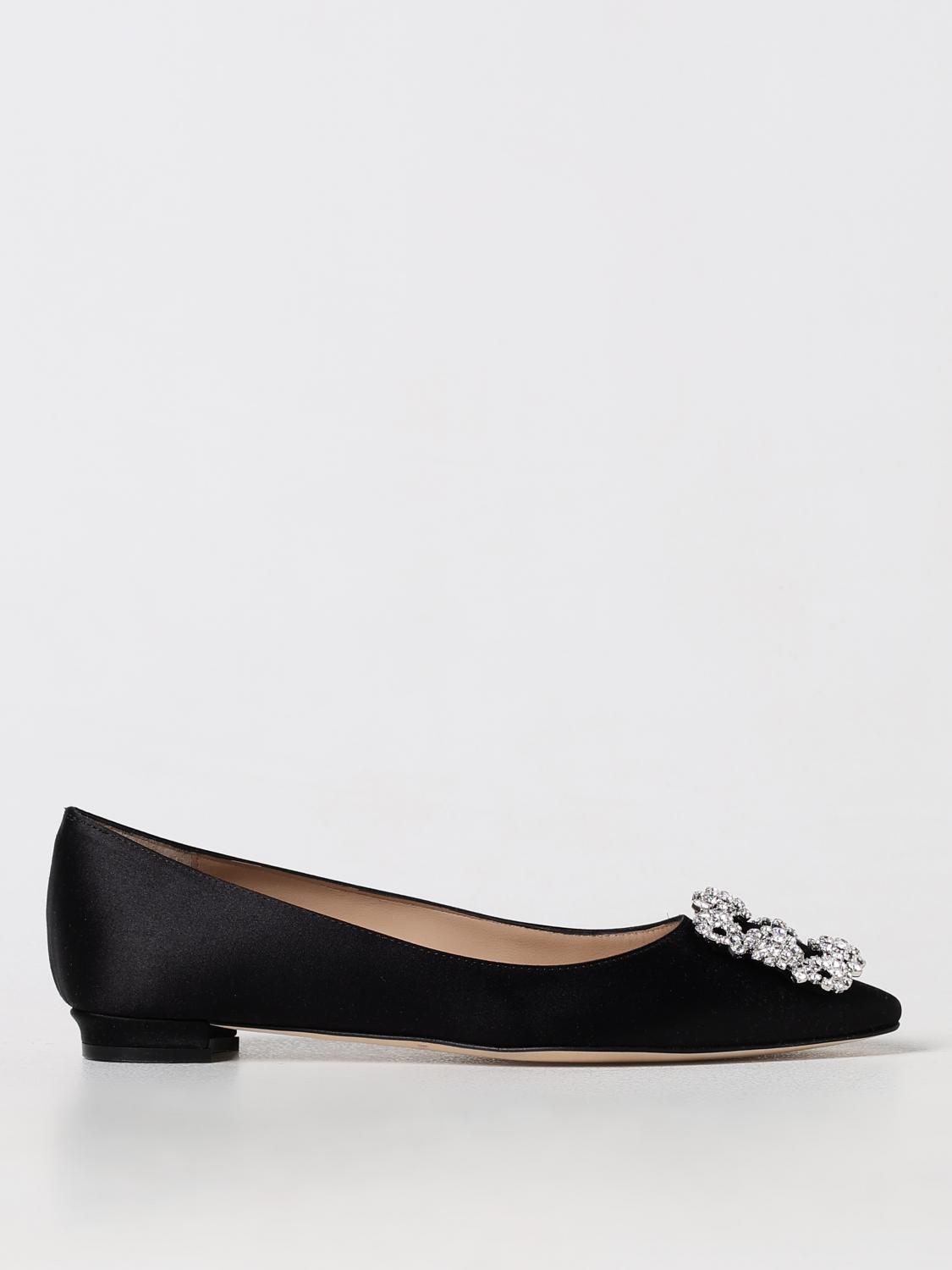 Shop Manolo Blahnik Ballet Flats  Woman Color Black In Schwarz