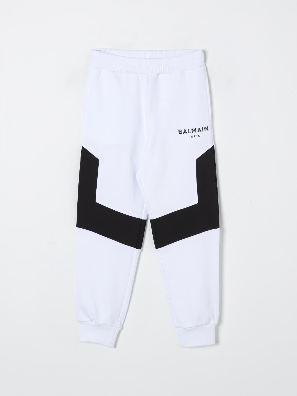 Shop Balmain Pants  Kids Color White