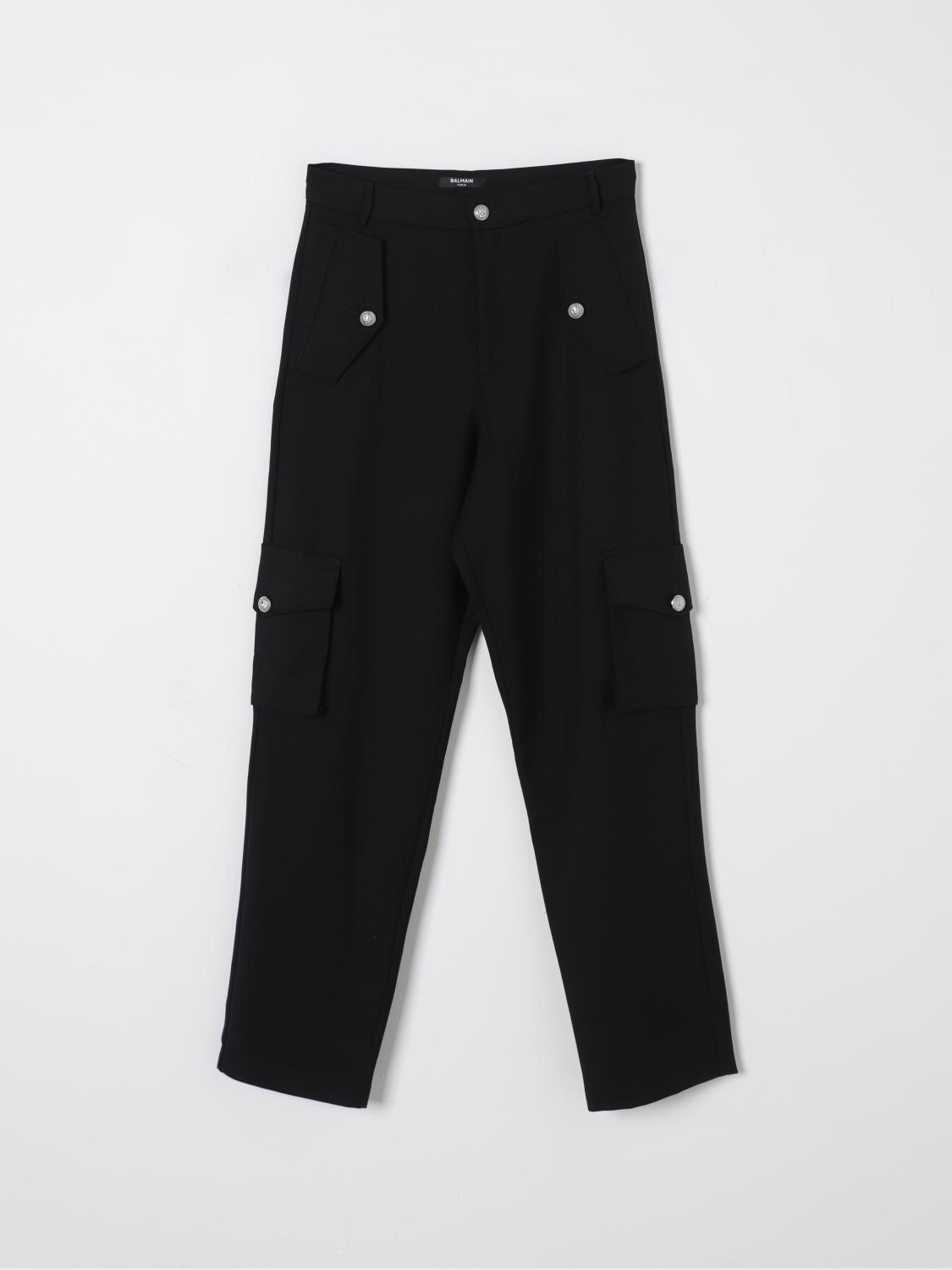 Shop Balmain Pants  Kids Color Black