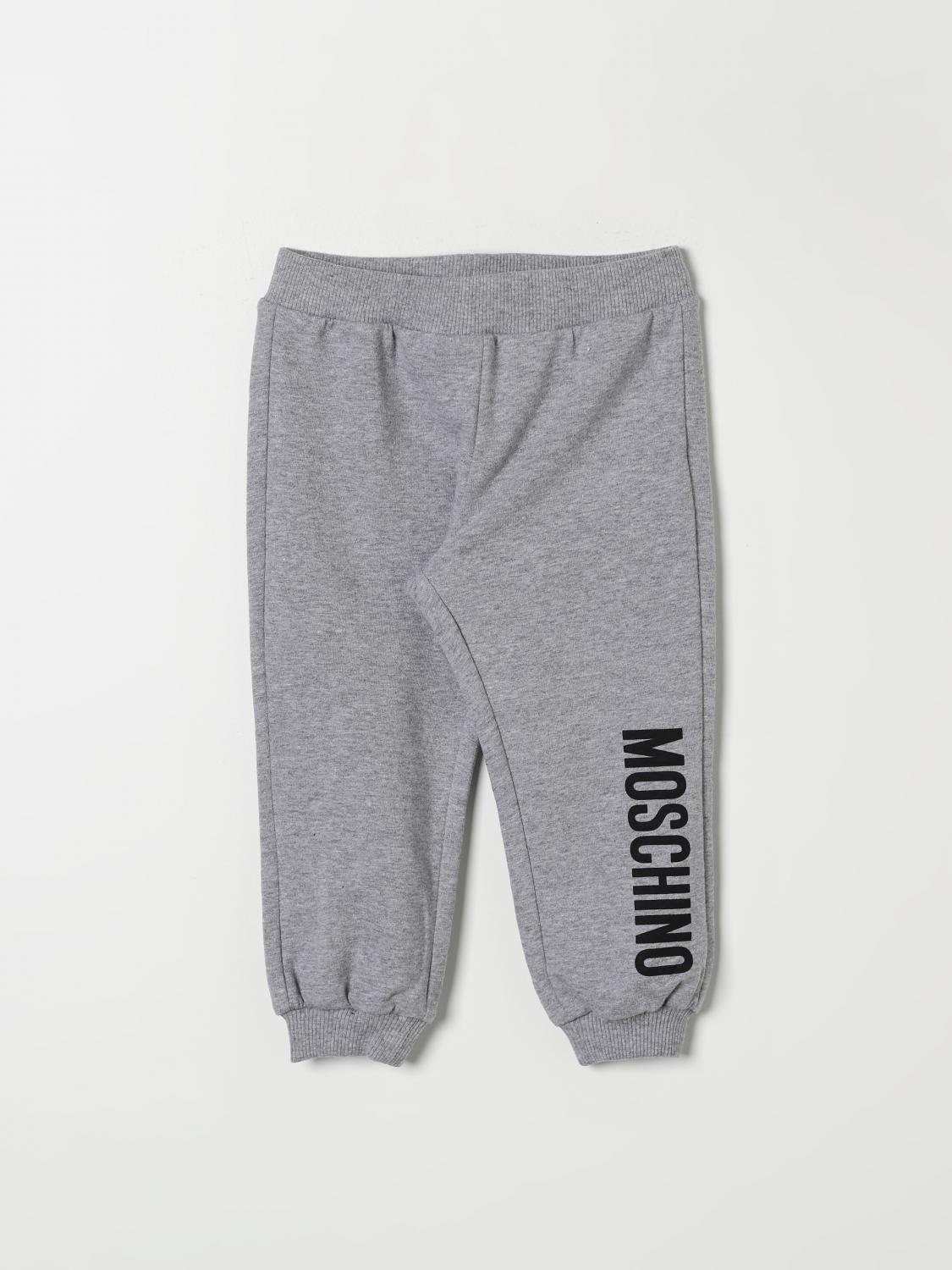 Shop Moschino Pants  Kids Color Grey In Grau