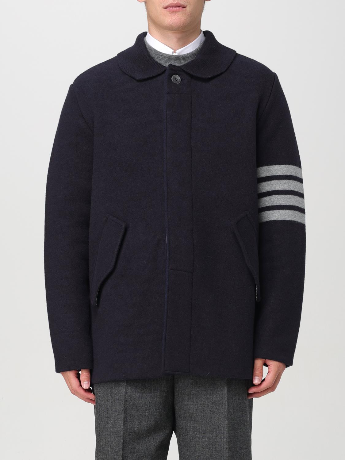 Shop Thom Browne Coat  Men Color Blue