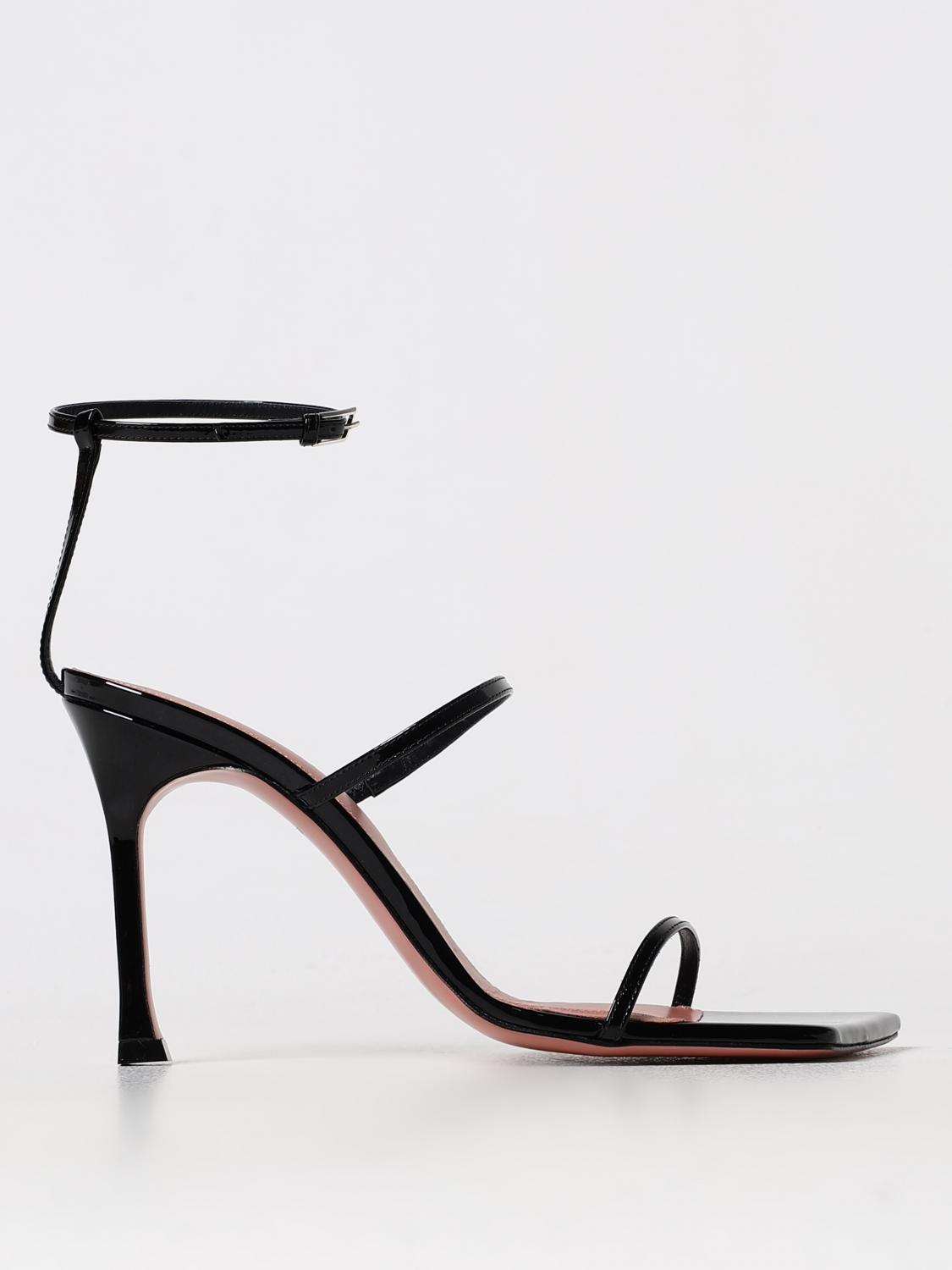 Shop Amina Muaddi Heeled Sandals  Woman Color Black In Schwarz