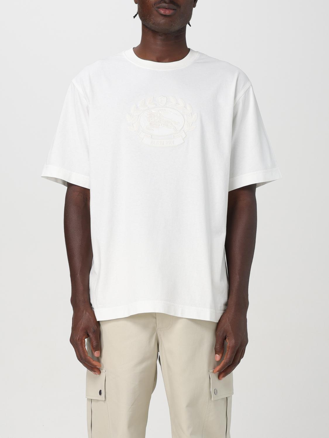 Shop Burberry T-shirt  Men Color White In Weiss