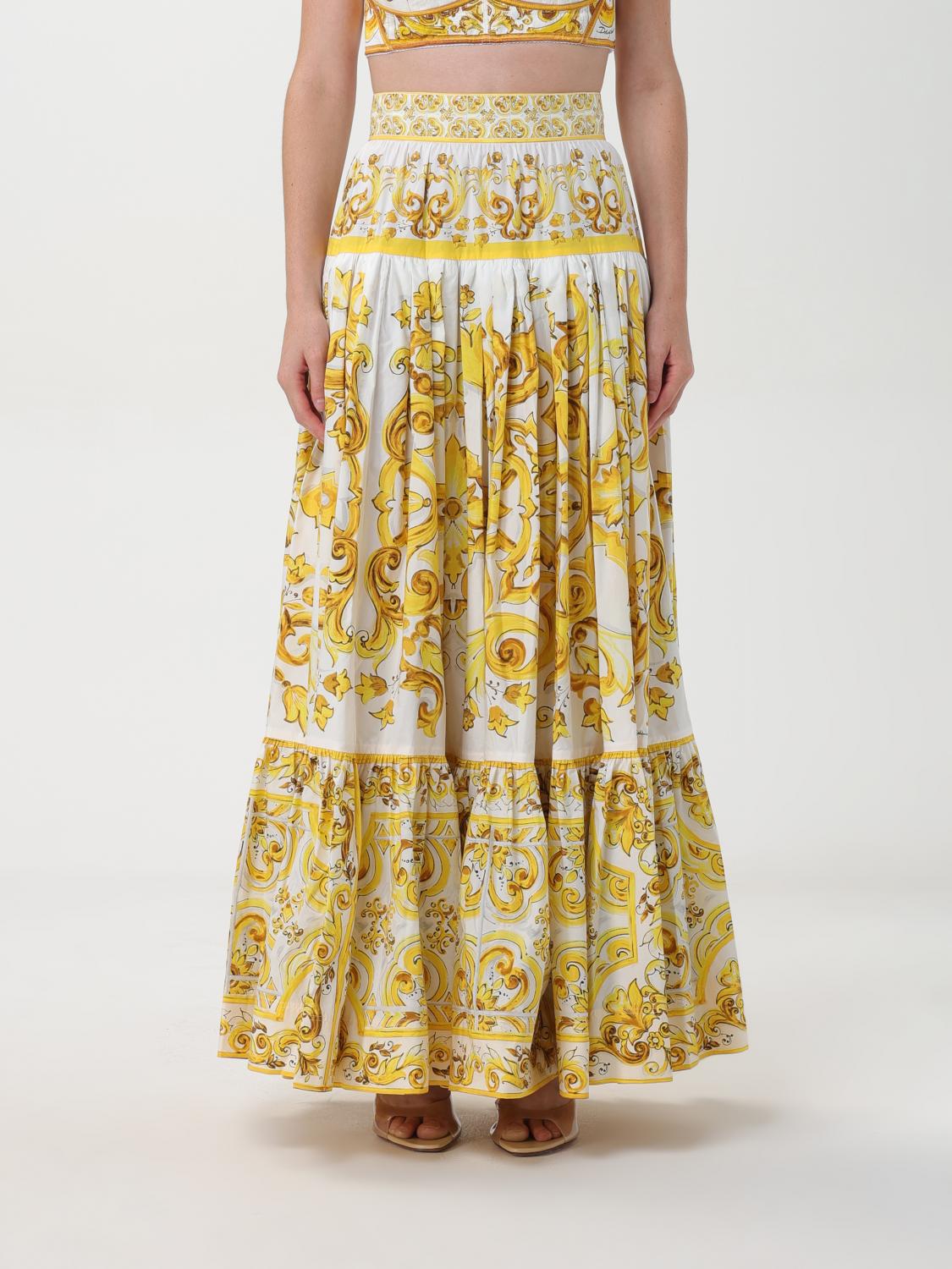 Shop Dolce & Gabbana Skirt  Woman Color Yellow In Gelb