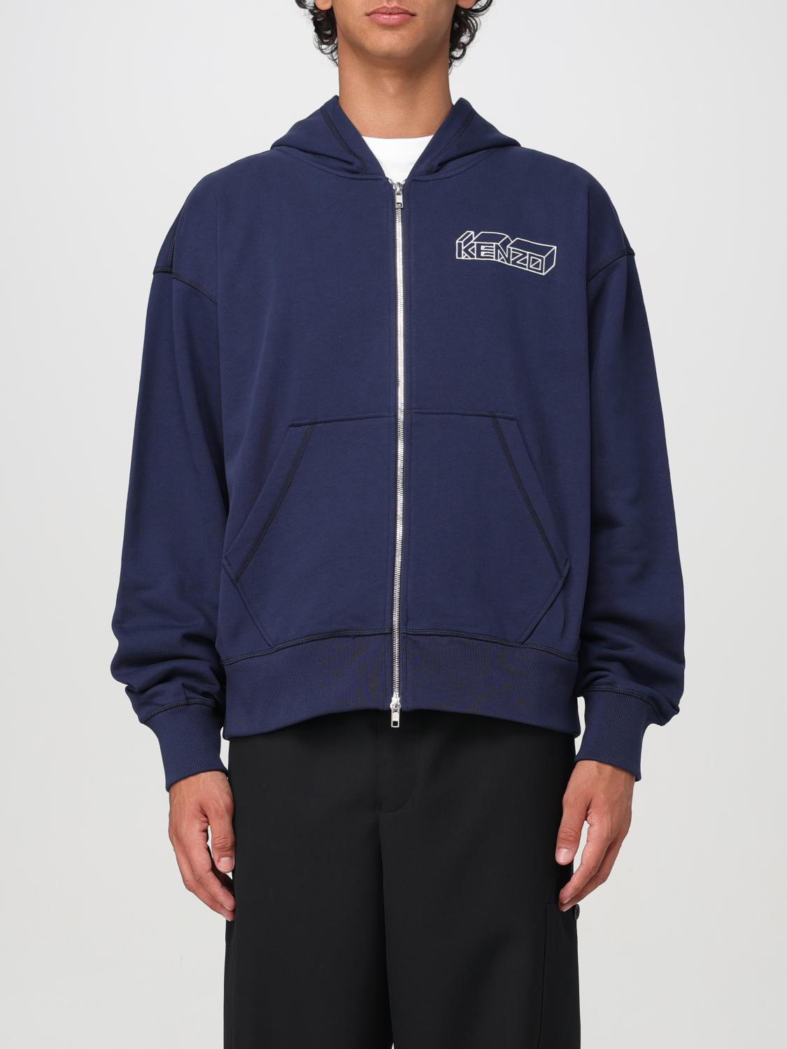 Shop Kenzo Sweatshirt  Men Color Navy