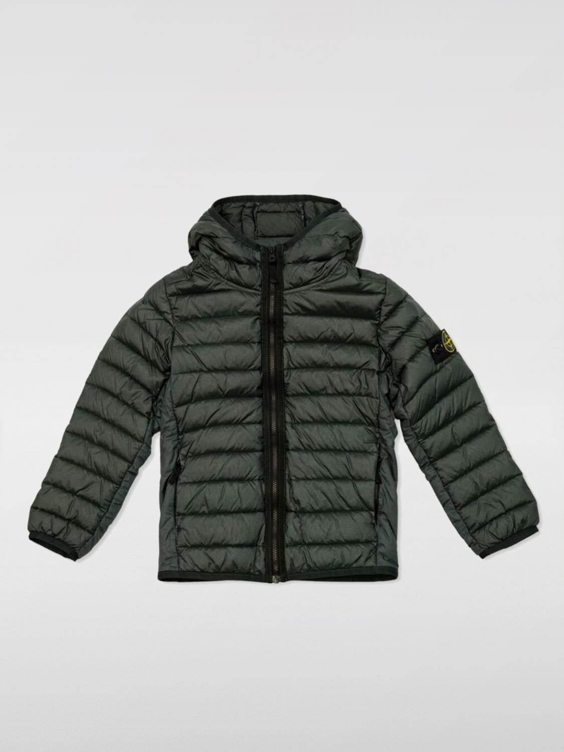 Stone Island Logo-patch Hooded Quilted Jacket In 石油蓝