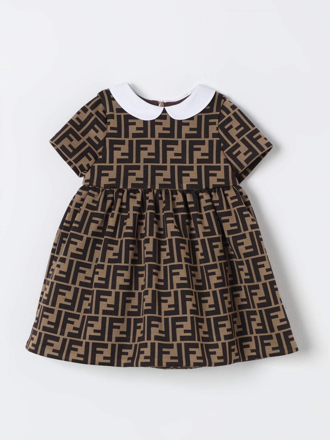 Shop Fendi Romper  Kids Color Hazel In Haselnuss