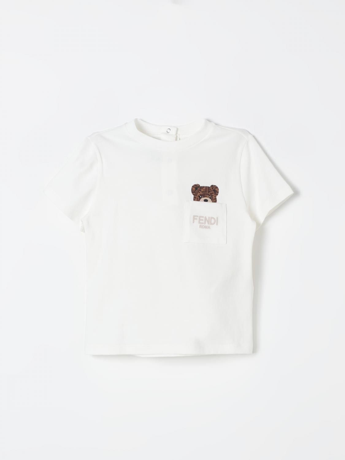 Shop Fendi T-shirt  Kids Color White In Weiss