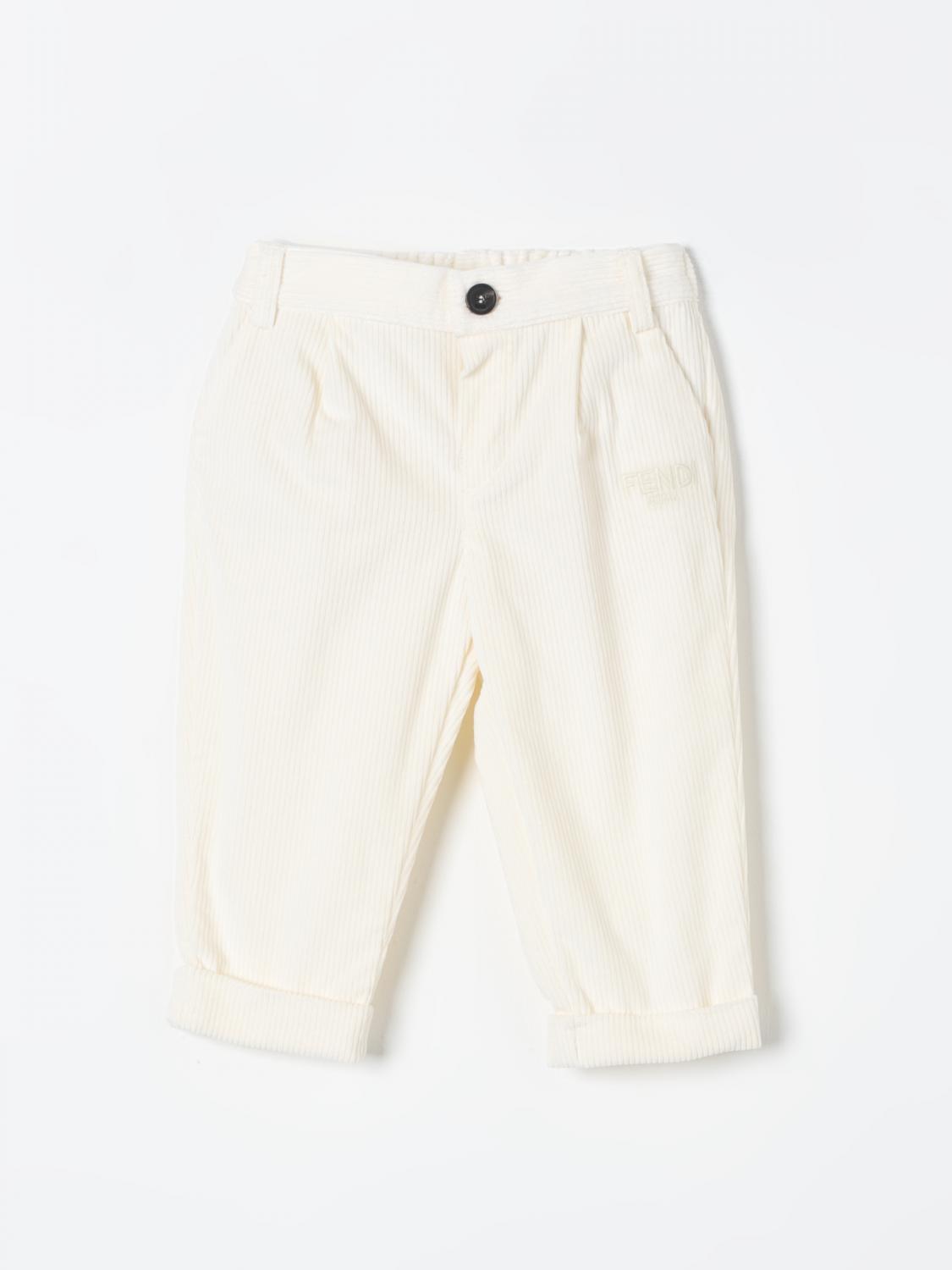 Shop Fendi Pants  Kids Color Milk In Milch