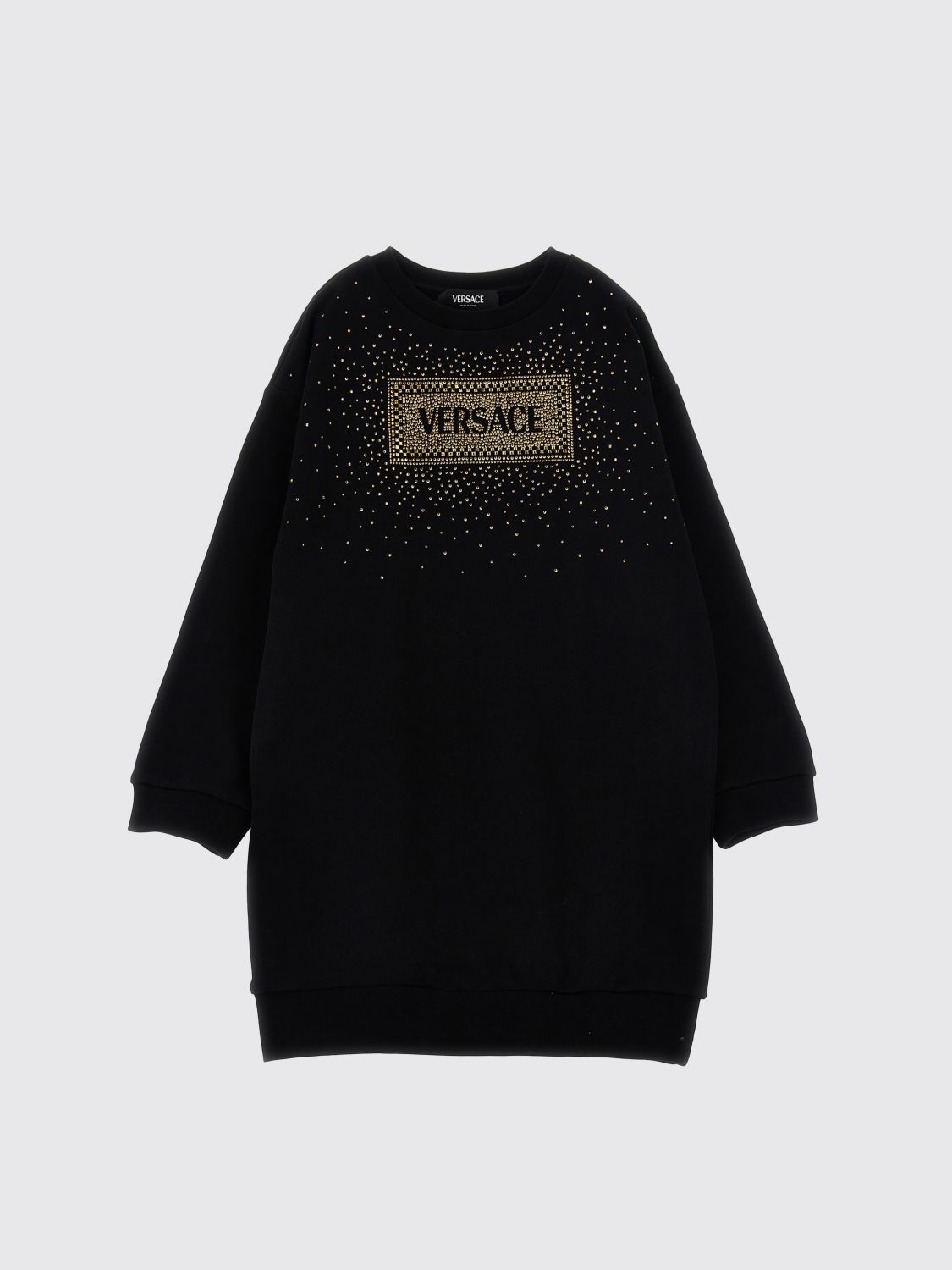 Shop Versace Dress  Kids Color Black In Schwarz