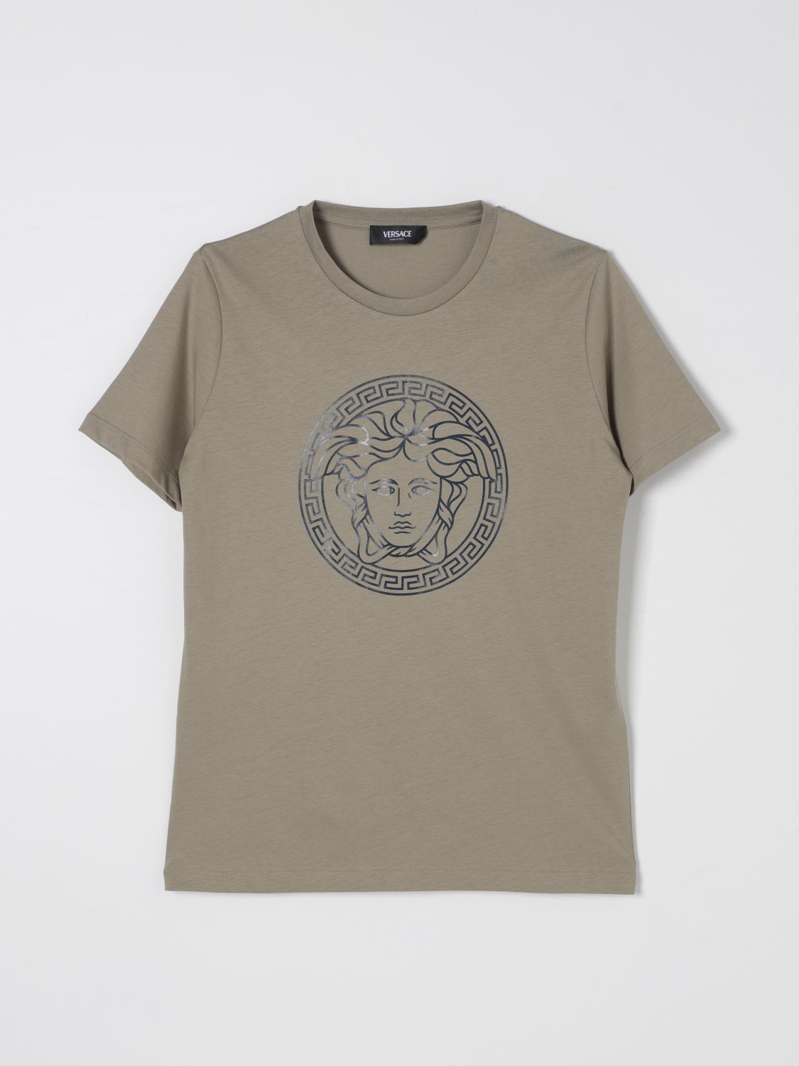 Versace Khaki Green T-shirt Unisex In Taubengrau