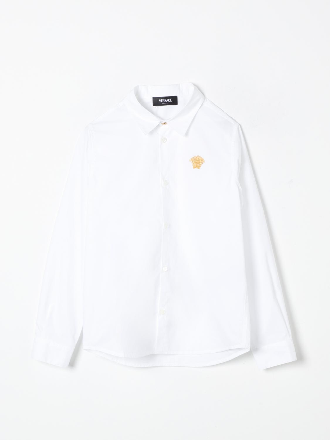 Shop Versace Shirt  Kids Color White In Weiss