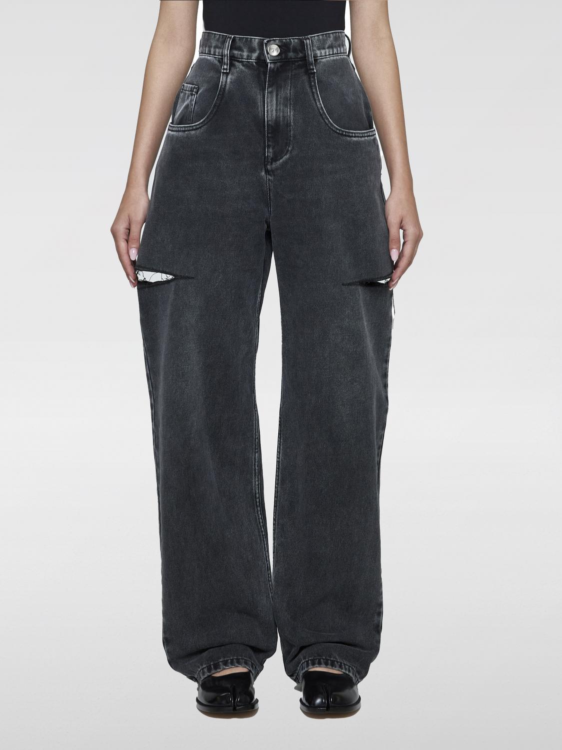 Maison Margiela Loose-fit Jeans With Stylish Slash Detailing In Schwarz