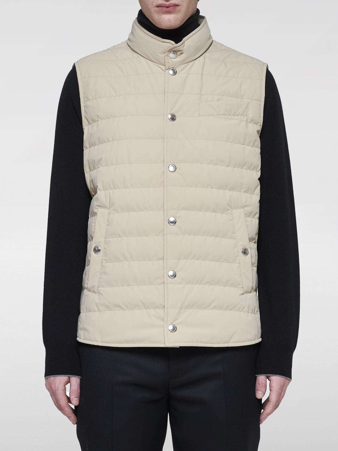 Brunello Cucinelli Nylon Down Vest In Sand