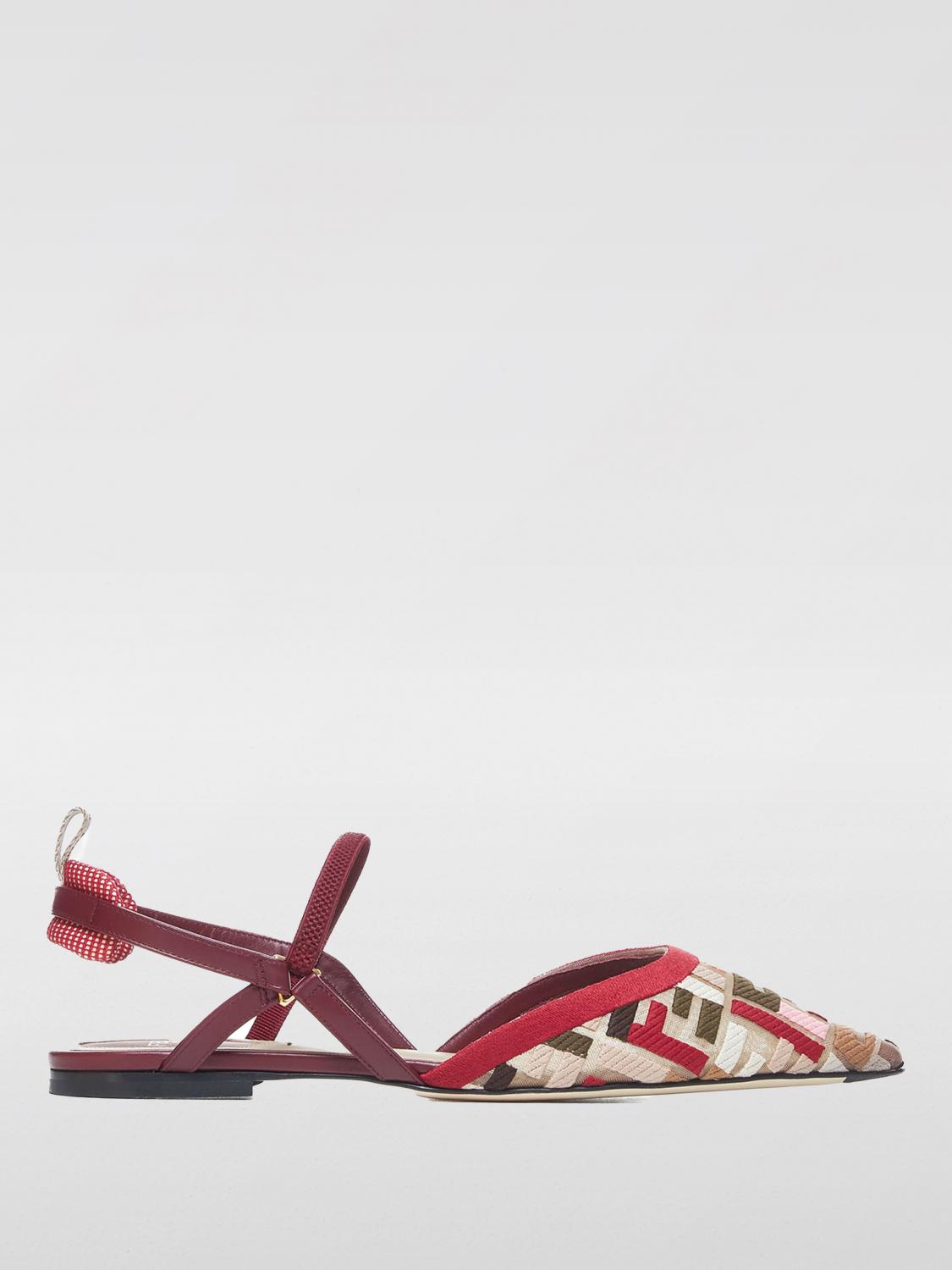 Fendi Colibri Lite Ff Mesh Slingback Flat Pumps In Multi
