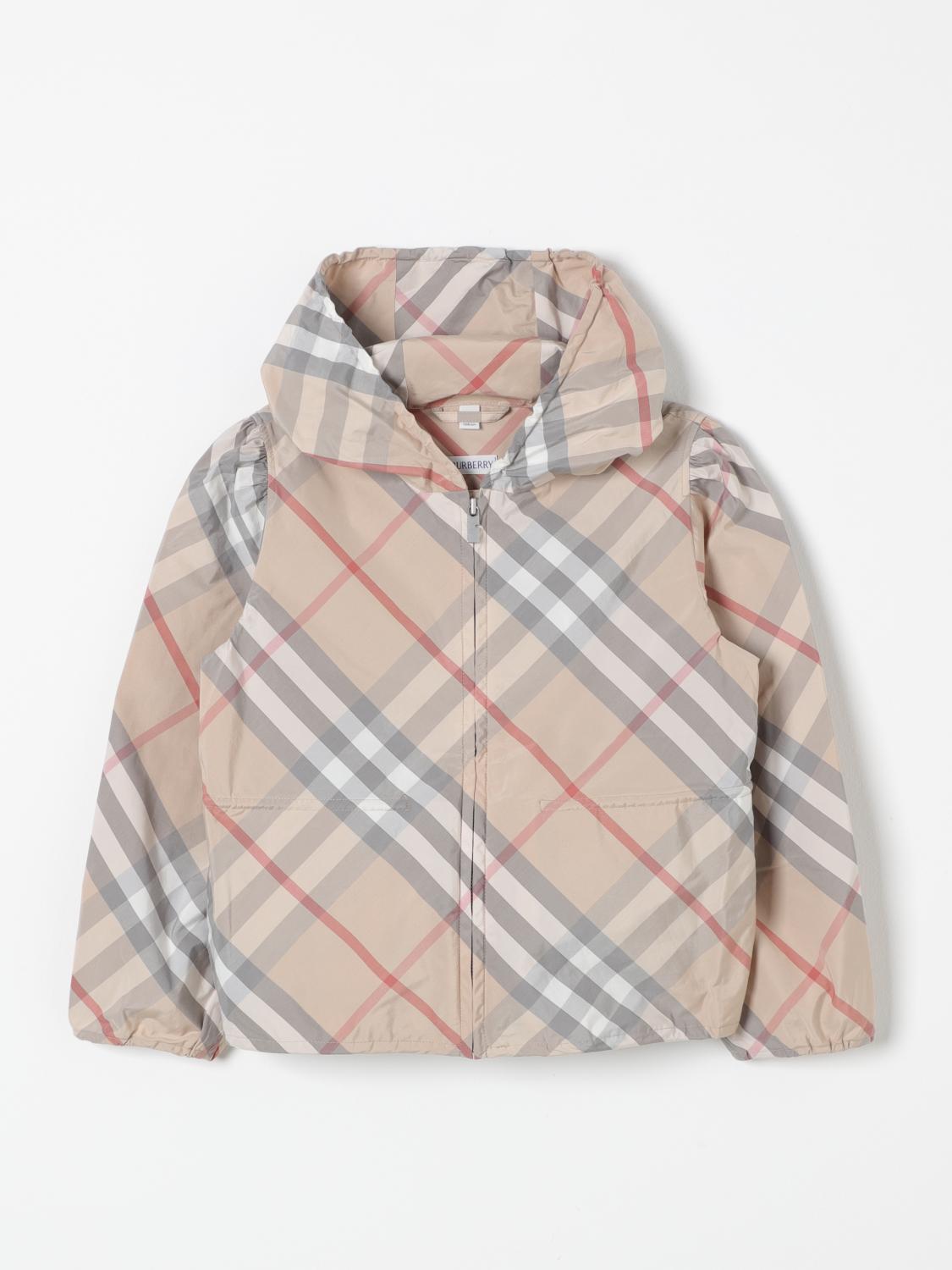 Shop Burberry Jacket Kids Color Grey In Grau