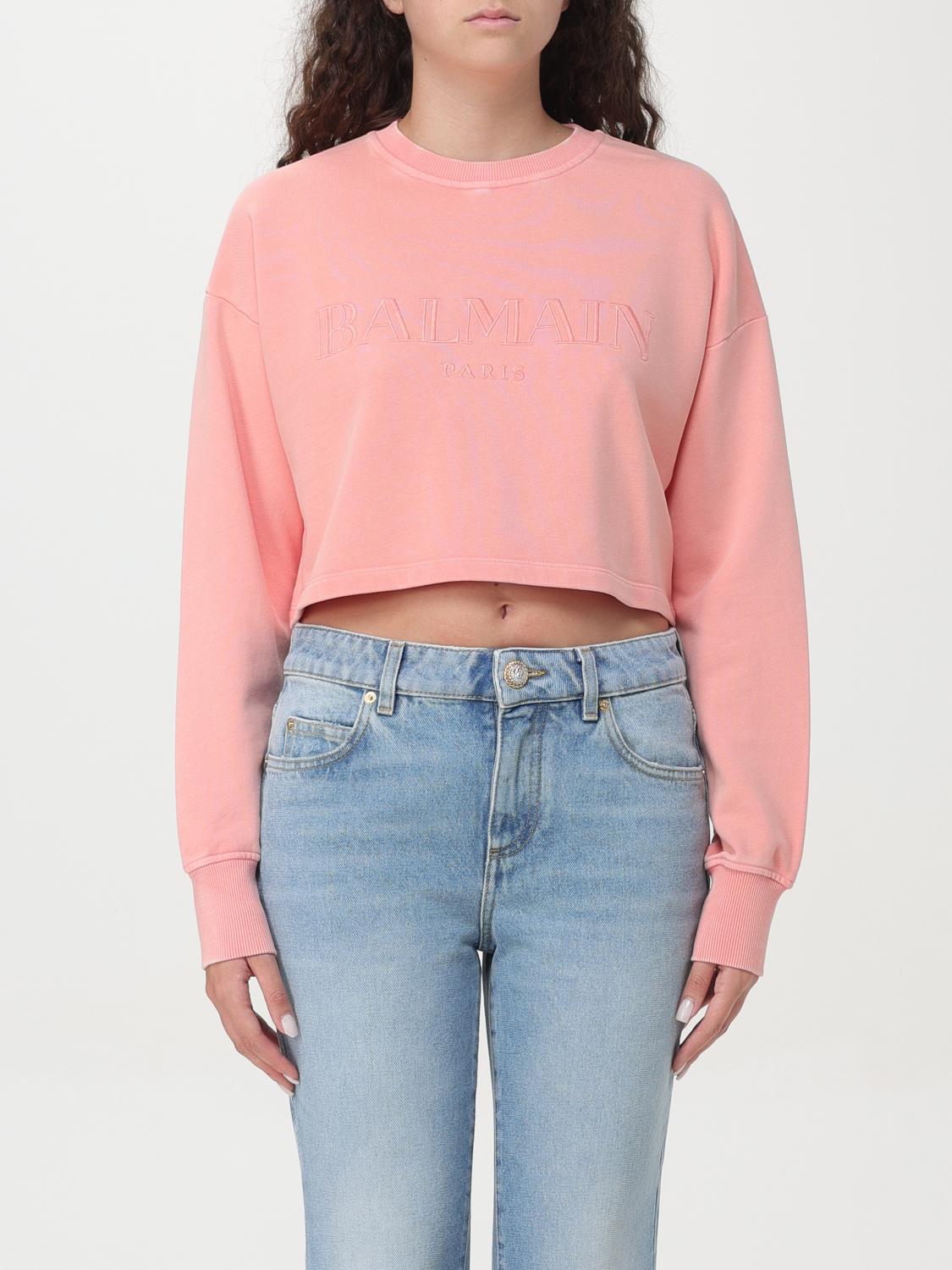 BALMAIN SWEATSHIRT BALMAIN WOMAN COLOR PINK F81277010