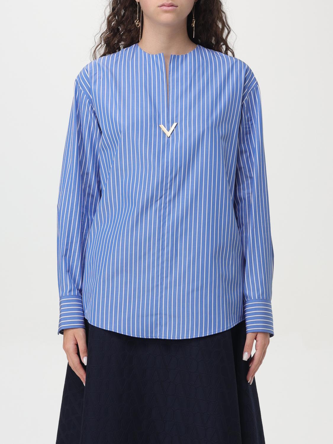 Shop Valentino Shirt  Woman Color Blue In 蓝色