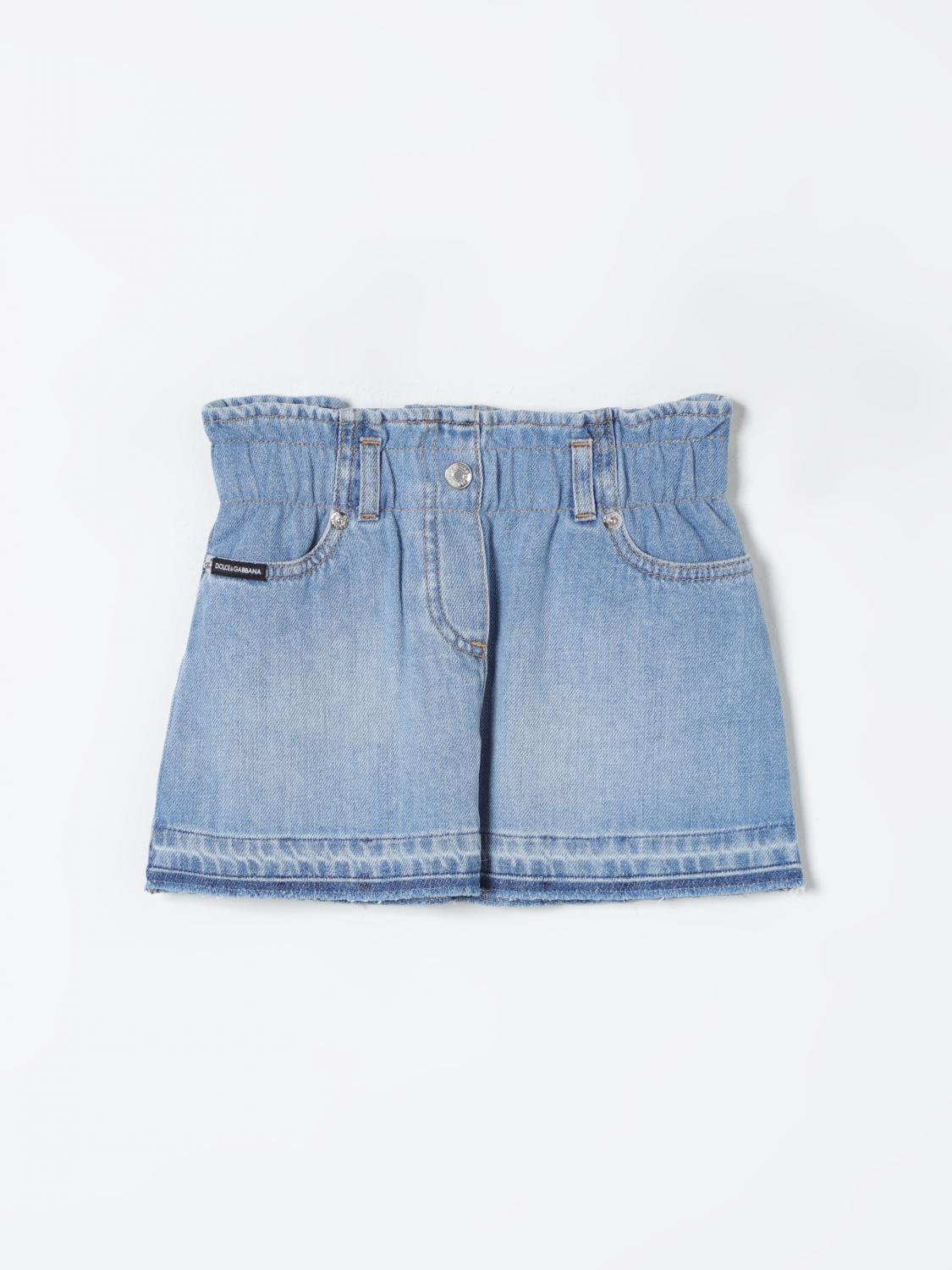 Shop Dolce & Gabbana Skirt  Kids Color Denim